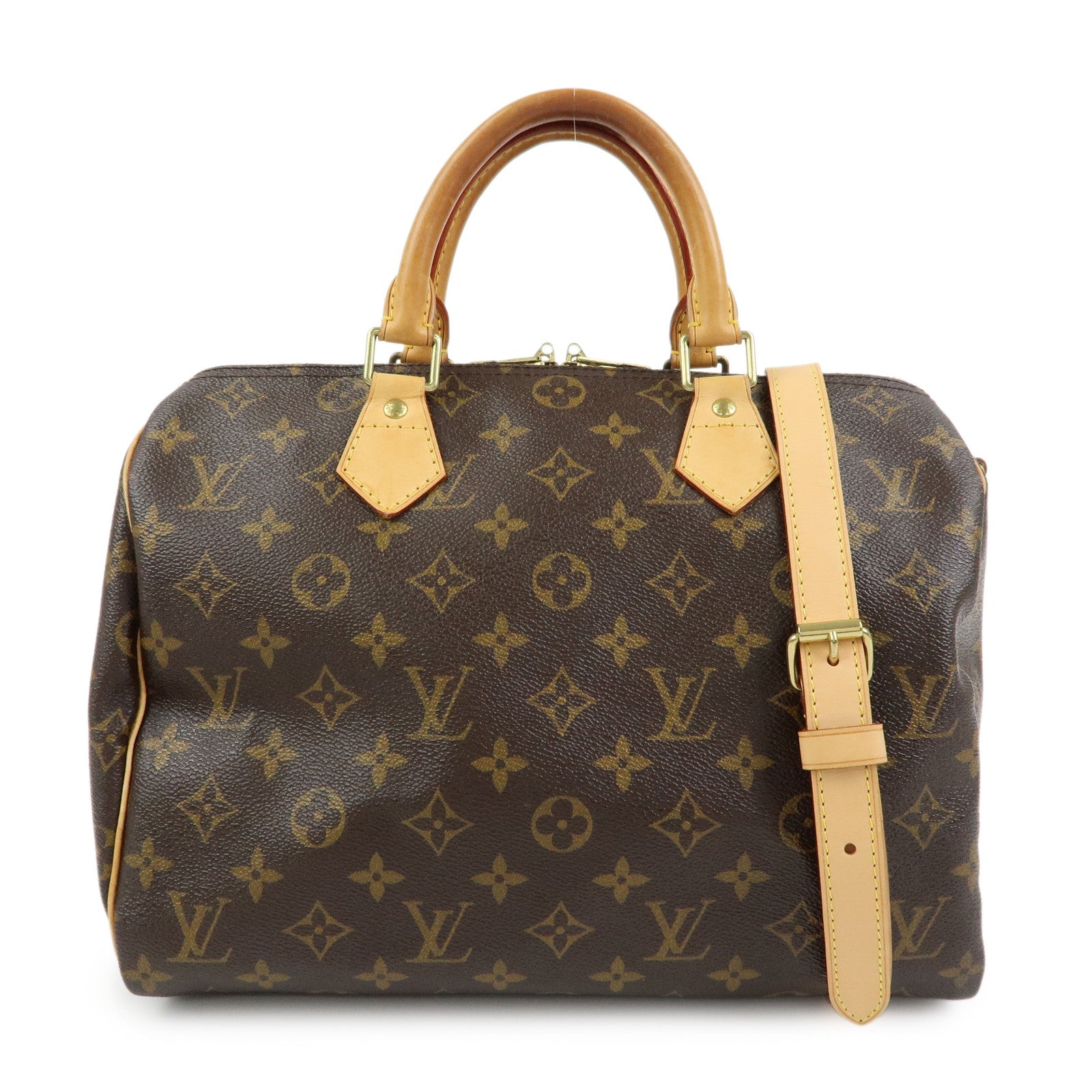 Louis Vuitton Monogram Speedy Bandouliere 30 Boston Bag Brown M40391