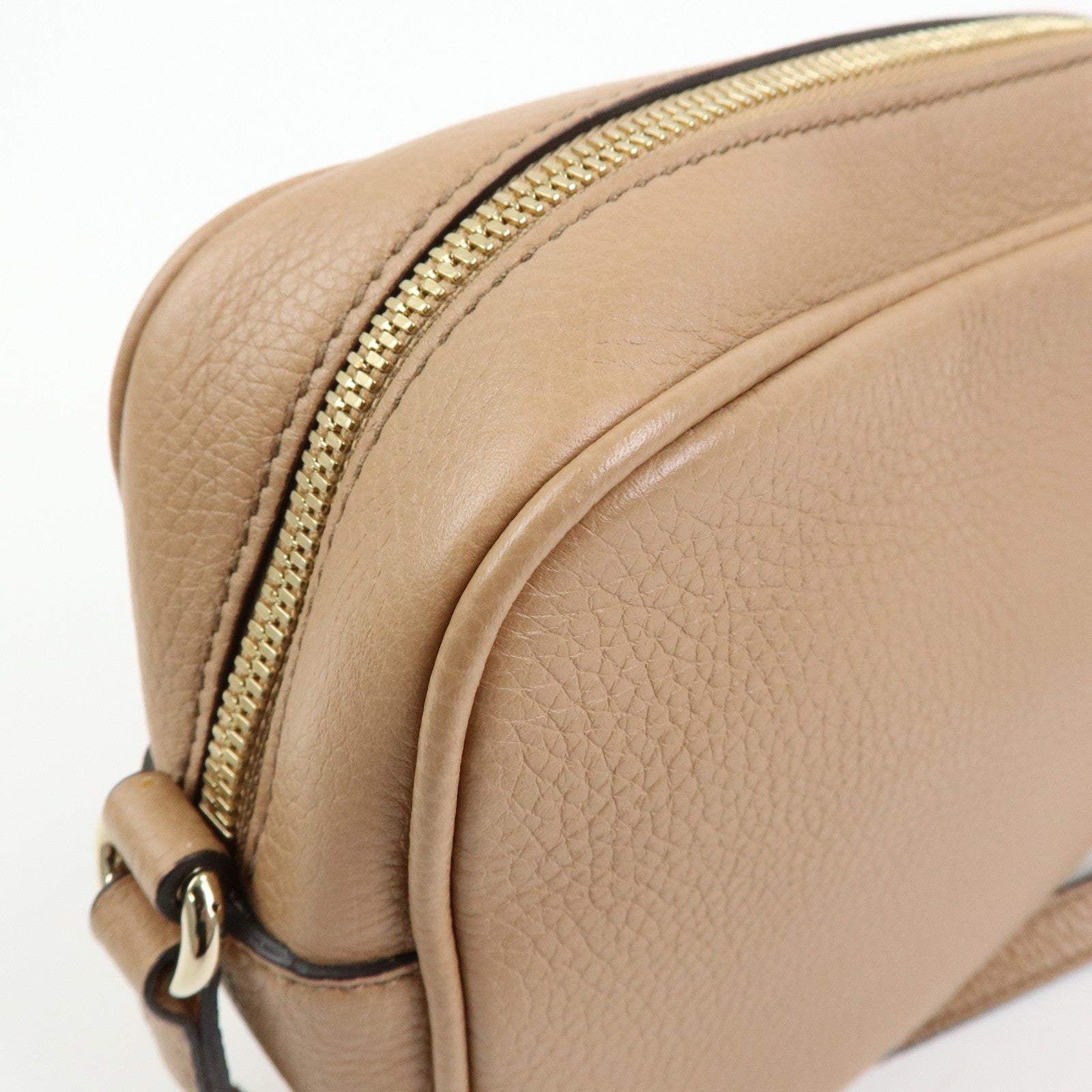GUCCI SOHO Interlocking G Leather Small Disco Bag Beige 308364