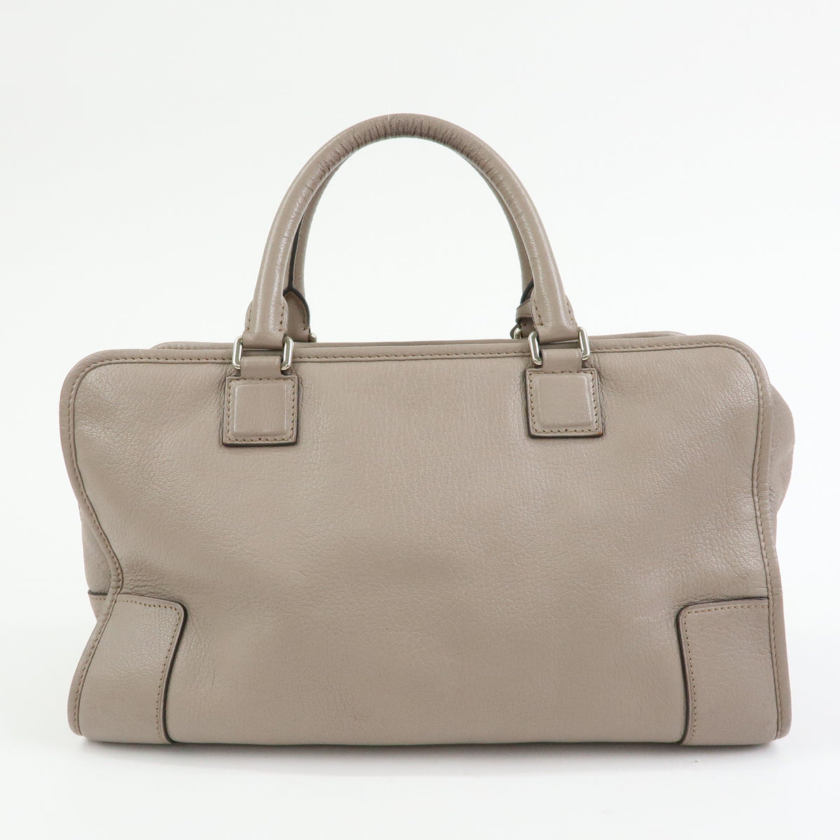 LOEWE Anagram Amazona 36 Leather Hand Bag Boston Bag Greige