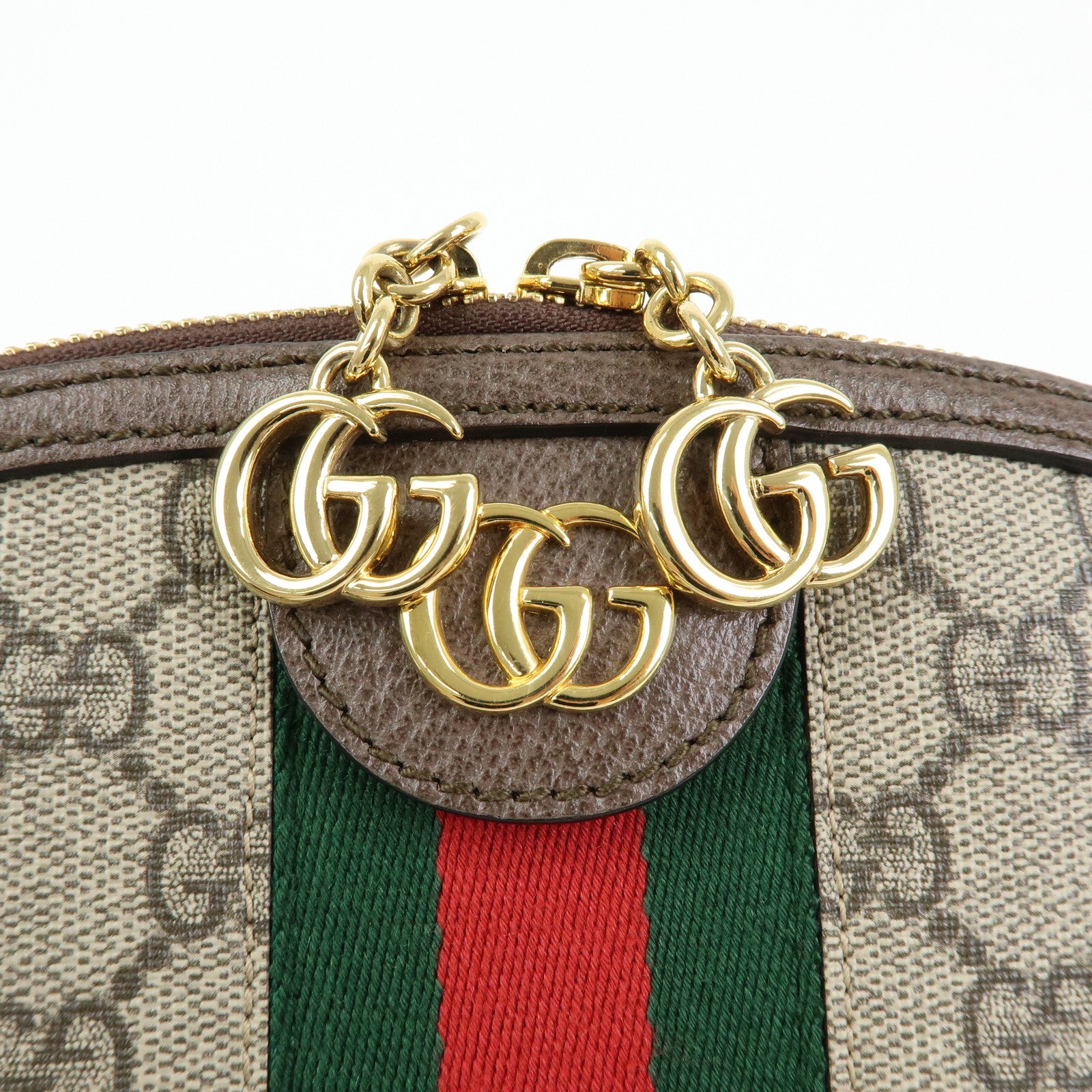 GUCCI Ophidia Sherry GG Supreme Leather Shoulder Bag Beige Brown 499621