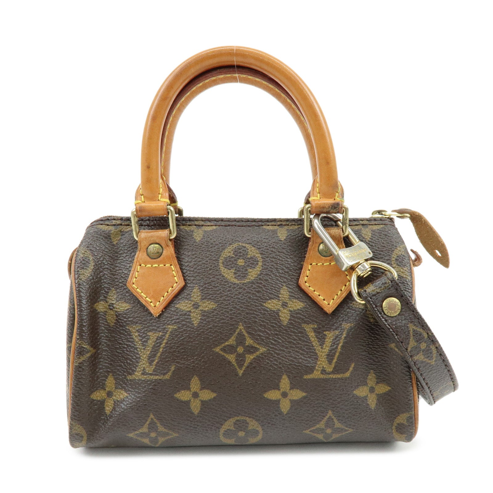 Louis Vuitton Monogram Canvas Mini Speedy Hand Bag & Strap M41534