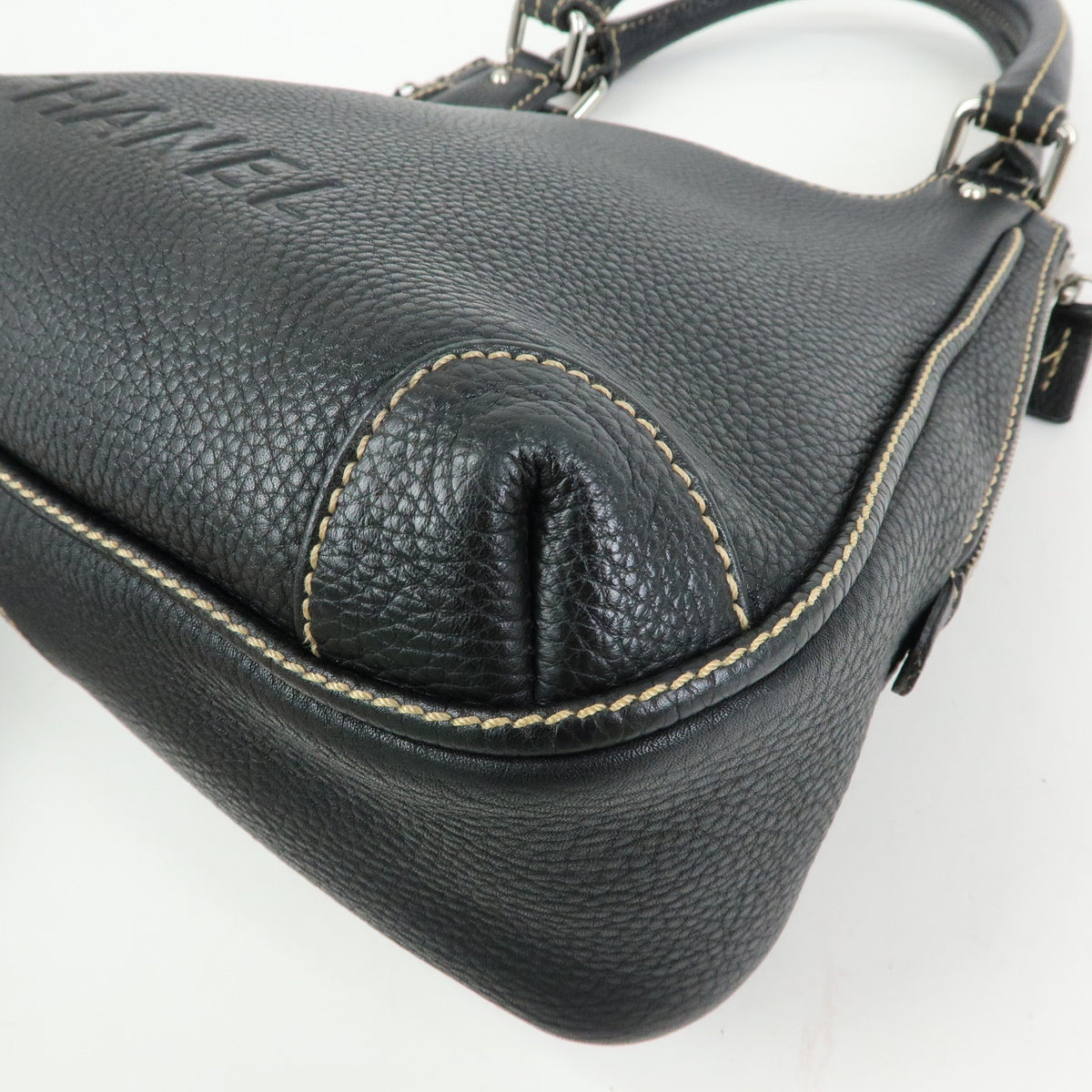 CHANEL LAX Leather Shoulder Bag Hand Bag Tassel Black A23055