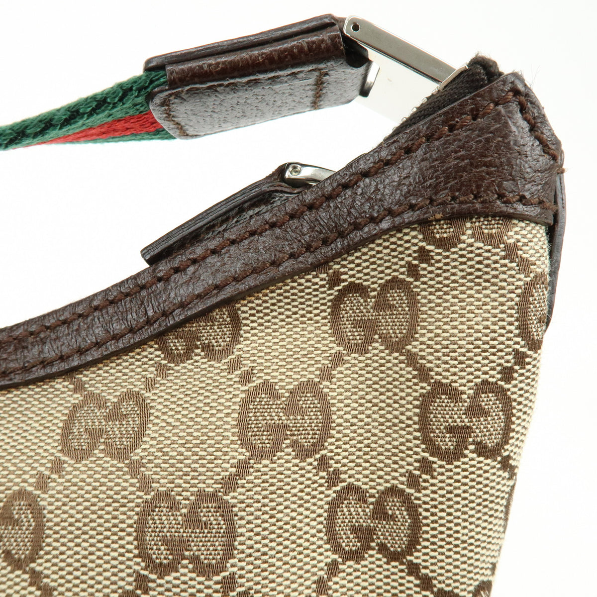 GUCCI Sherry GG Canvas Leather Shoulder Bag Hand Bag Beige Brown 146243