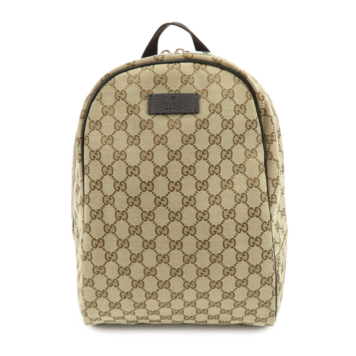 Gucci Beige GG Canvas Drawstring Backpack with Tan Leather Trim Authentic Gucci Beige GG Canvas Drawstring Medium Backpack  main image 3