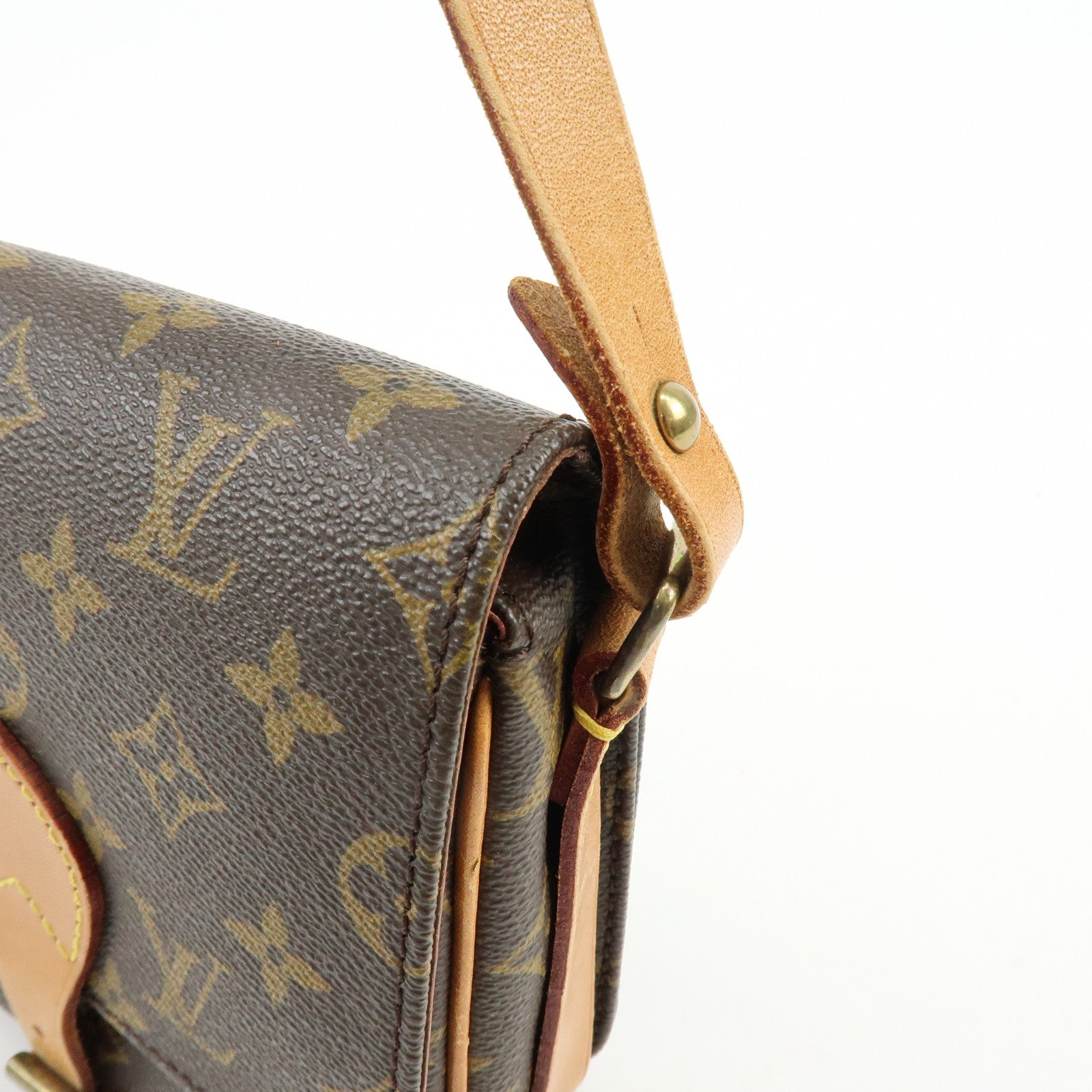 Louis Vuitton Monogram Mini Cartouchiere Shoulder Bag Brown M51254