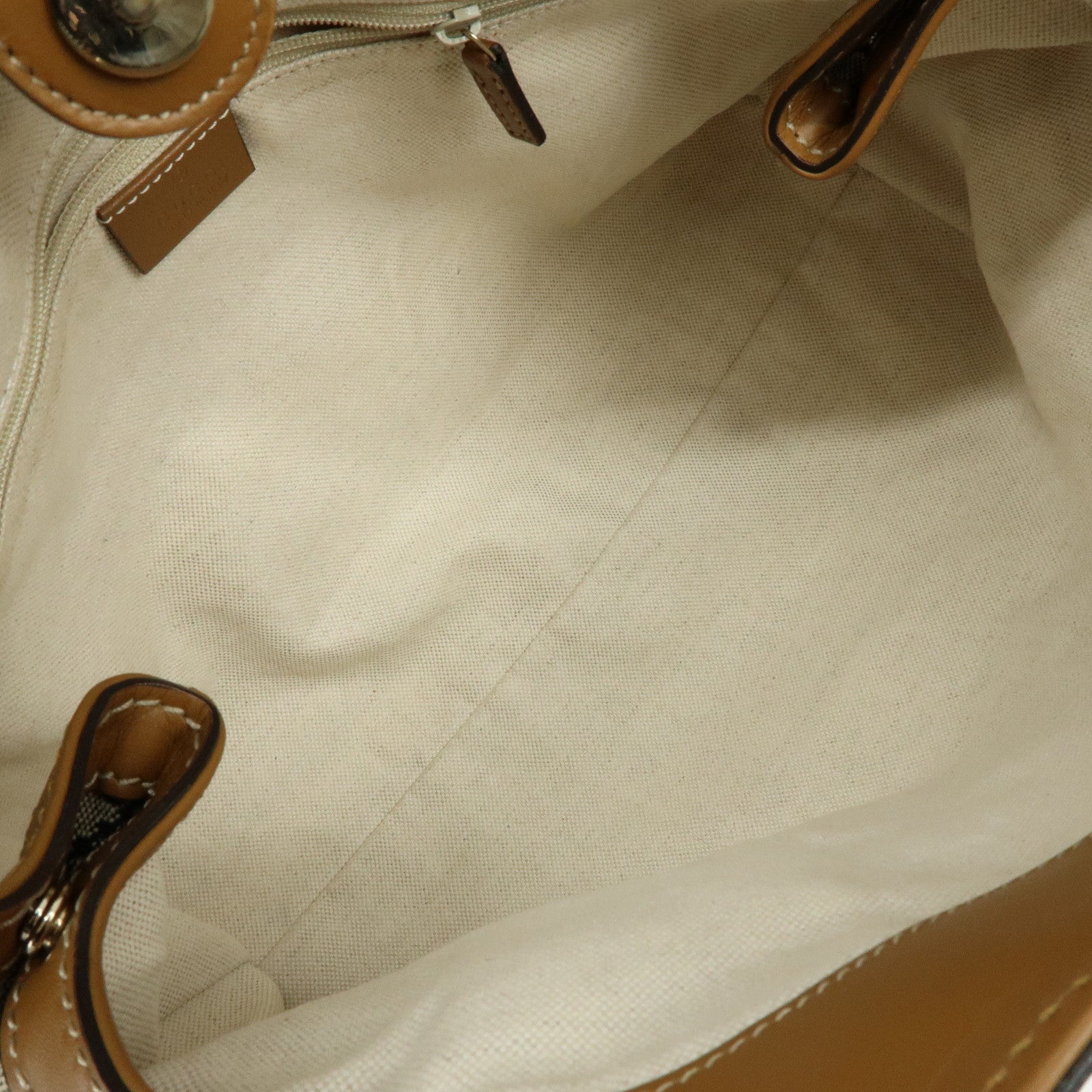 GUCCI Sukey Diamante Interlocking G Canvas Leather Tote Bag 211944