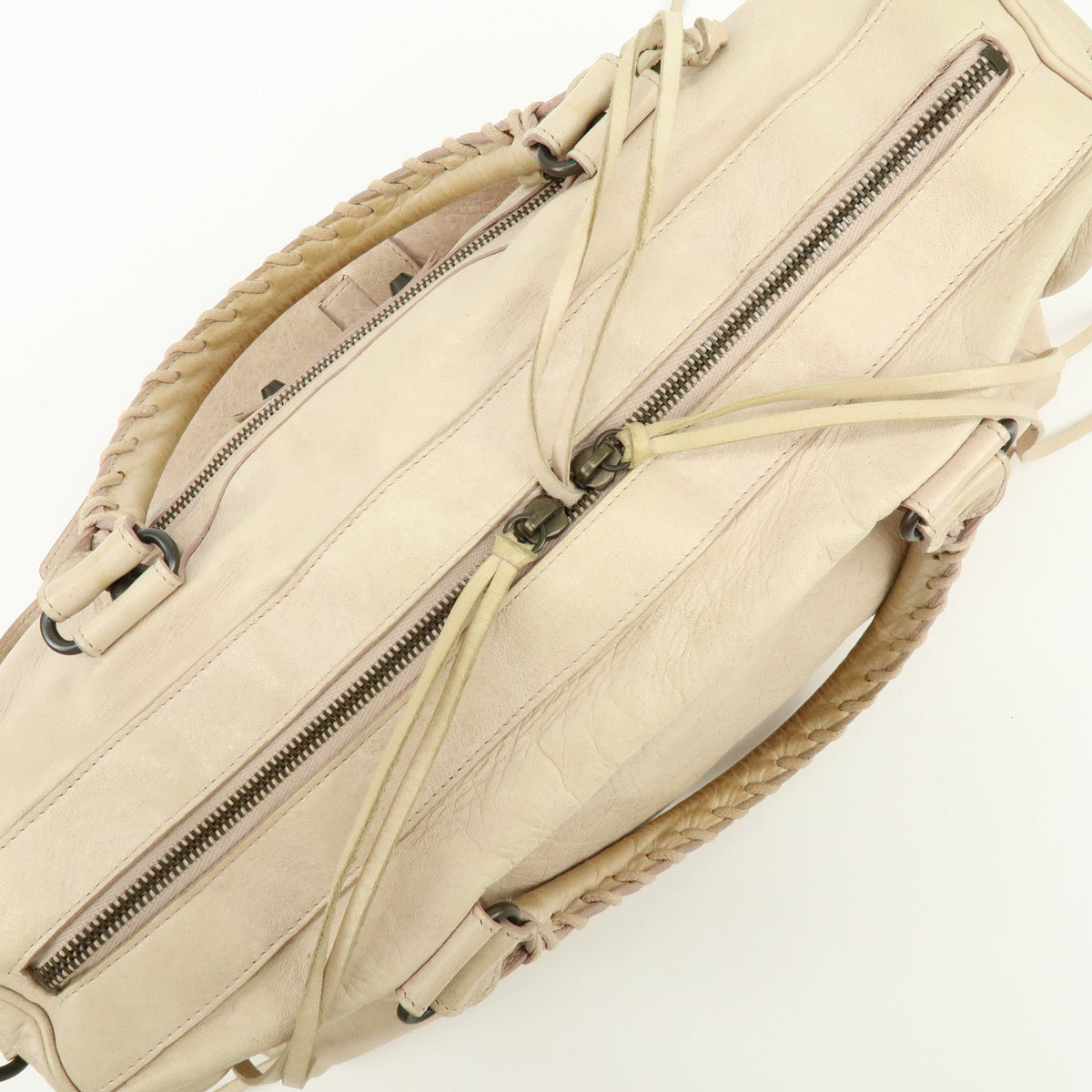 BALENCIAGA The Twiggy Leather 2Way Hand Bag White Light Purple 128523