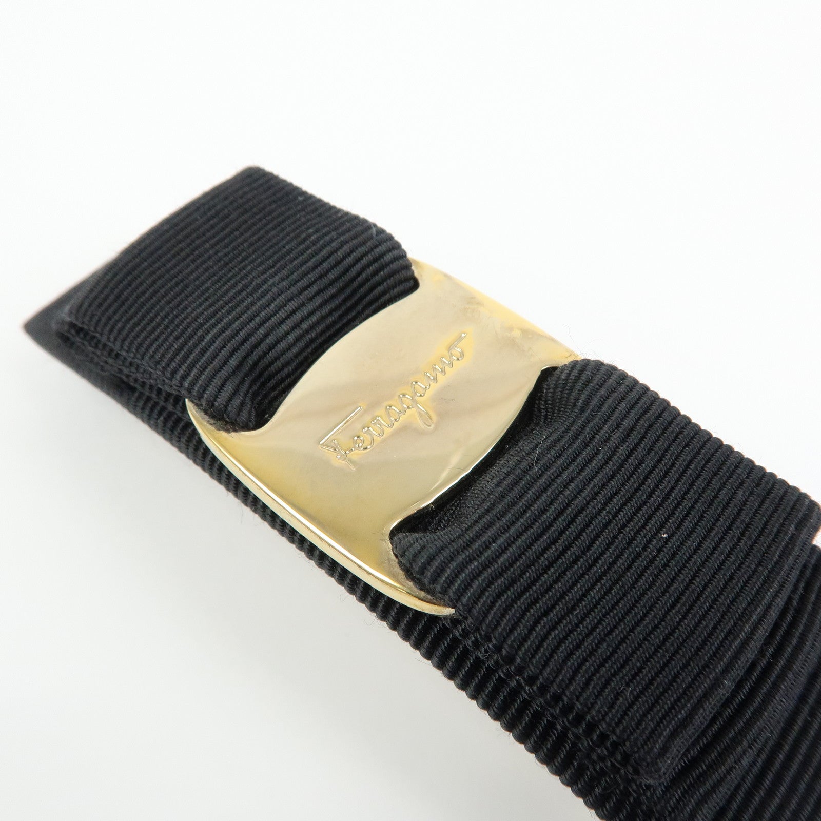 Ferragamo Vara Ribbon Viscose Valletta Hair Accessory Black