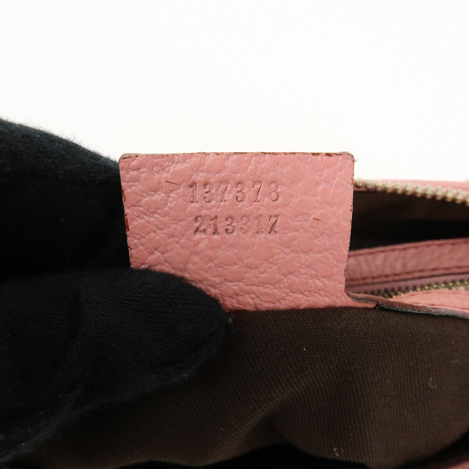 GUCCI Bamboo Leather Hand Bag Shoulder Bag Studs Pink 137378