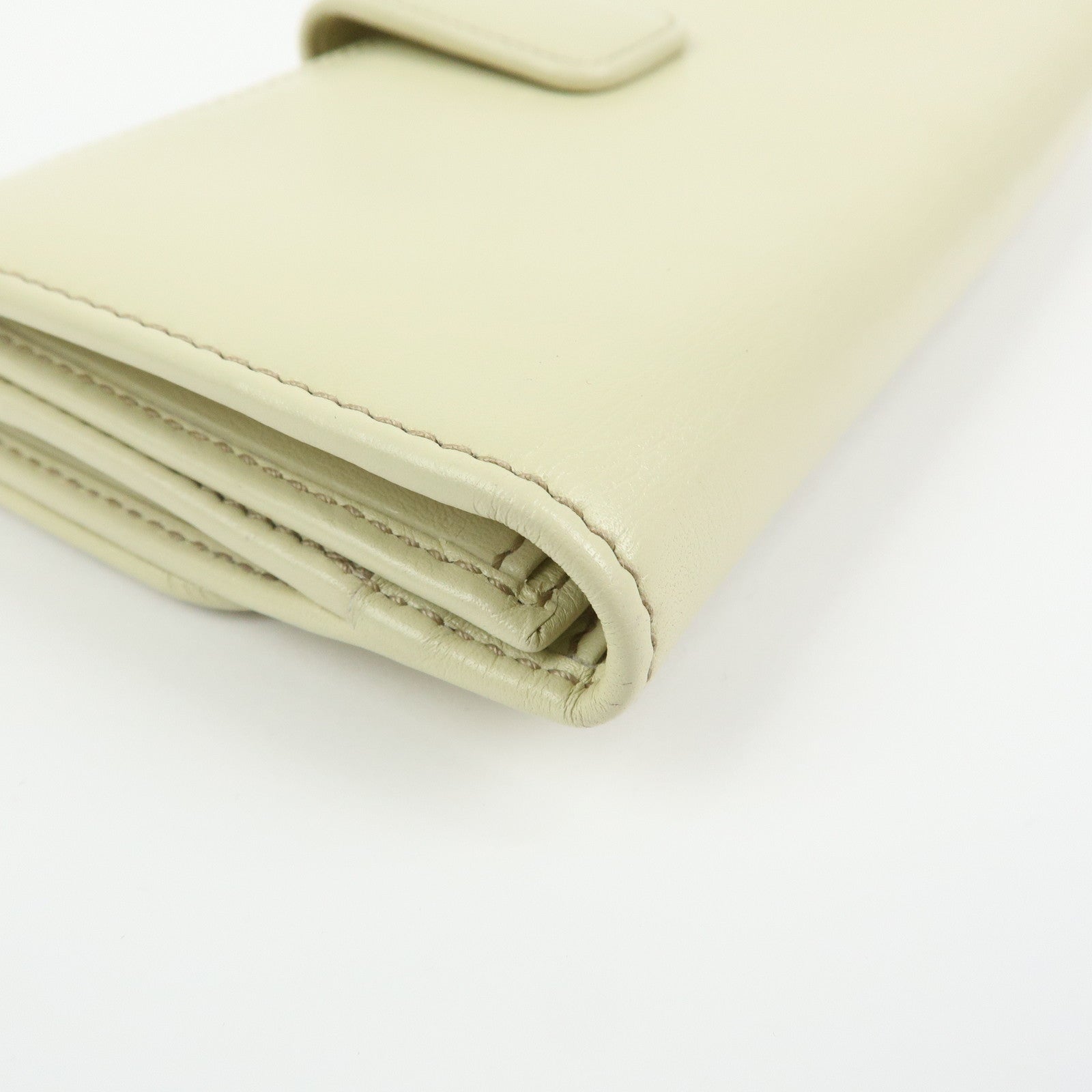 GUCCI Interlocking G Leather W Hook Long Wallet Ivory 162360