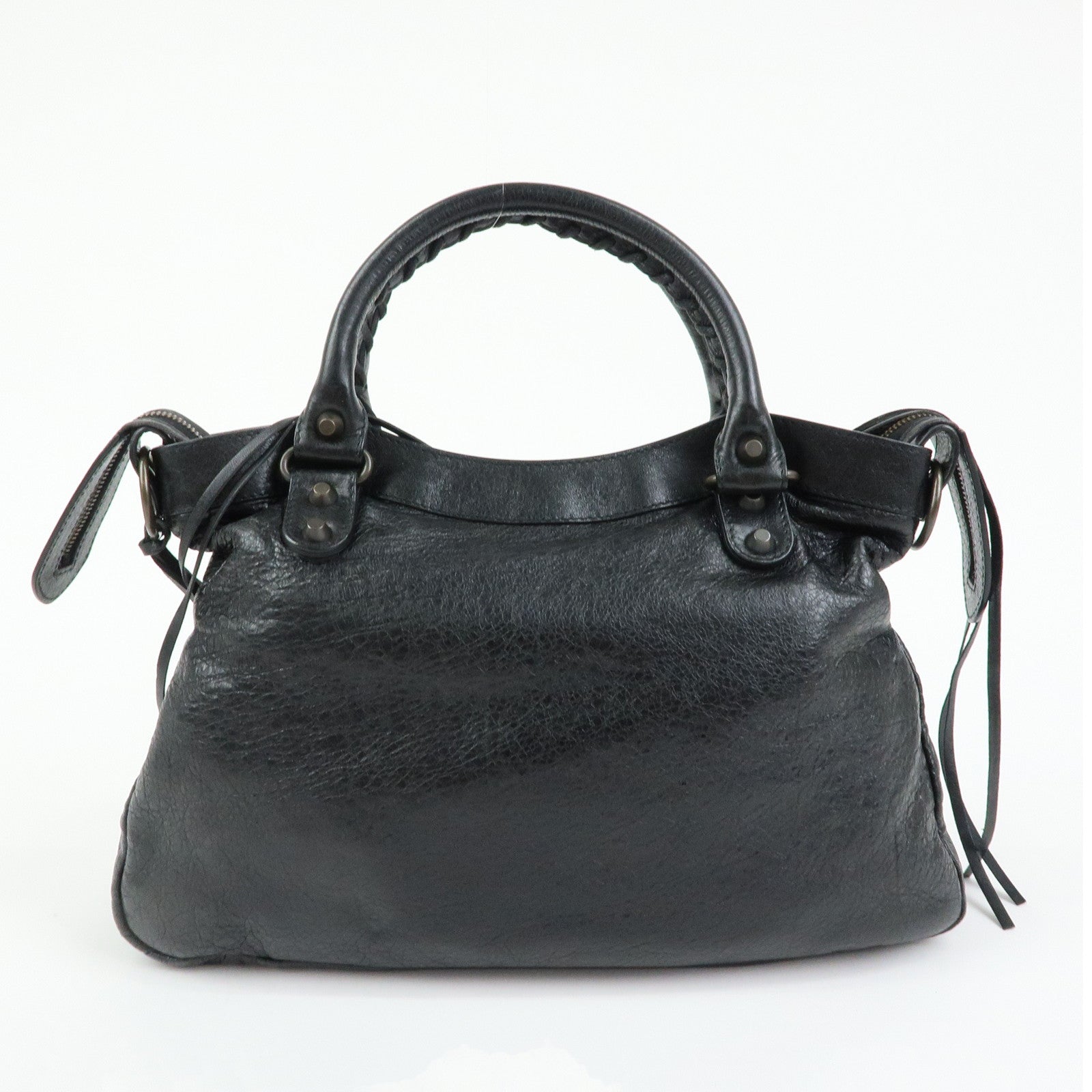 BALENCIAGA The Town Leather 2Way Bag Hand Bag Black 240579