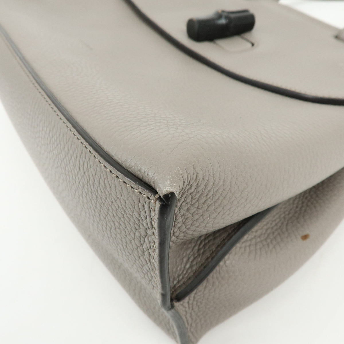 GUCCI Bamboo Leather 2WAY Bag Shoulder Bag Grey 392013
