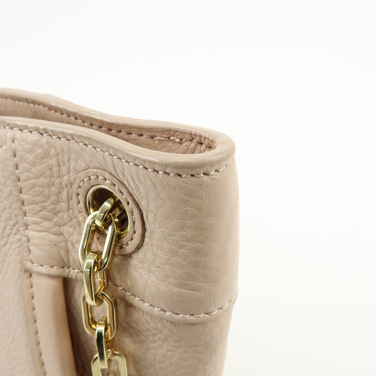 TORY BURCH Logo Britten Leather Chain Shoulder Bag Tote Bag Pink