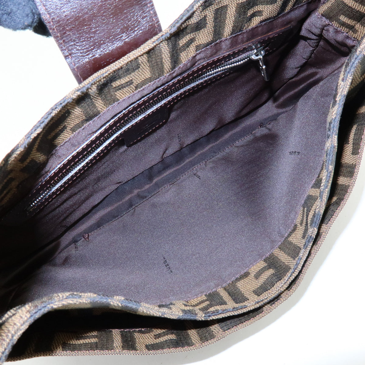 FENDI Zucca Canvas Leather Hand Bag Shoulder Bag Brown 26569