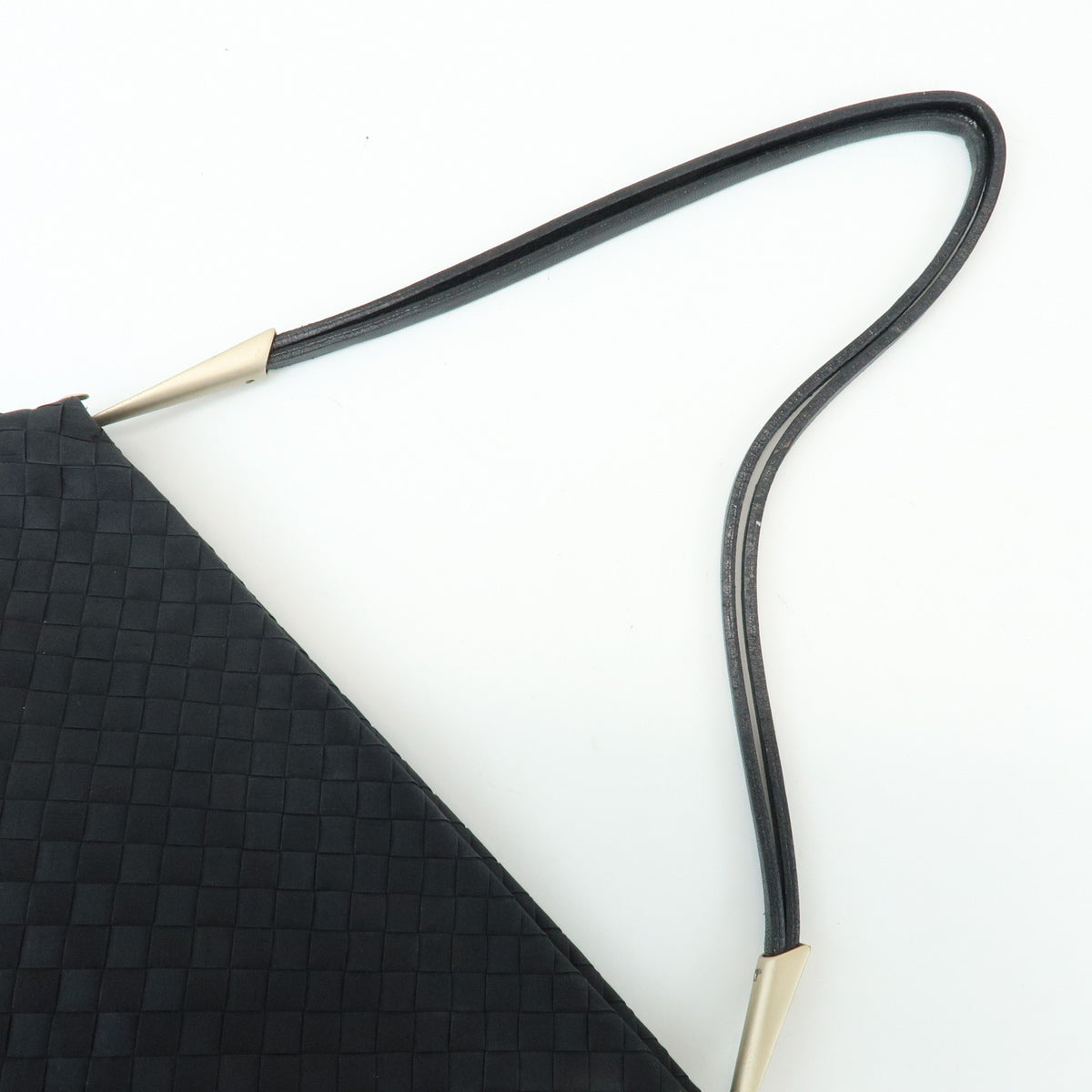 BOTTEGA VENETA Intrecciato Nylon Leather Shoulder Bag Hand Bag Black