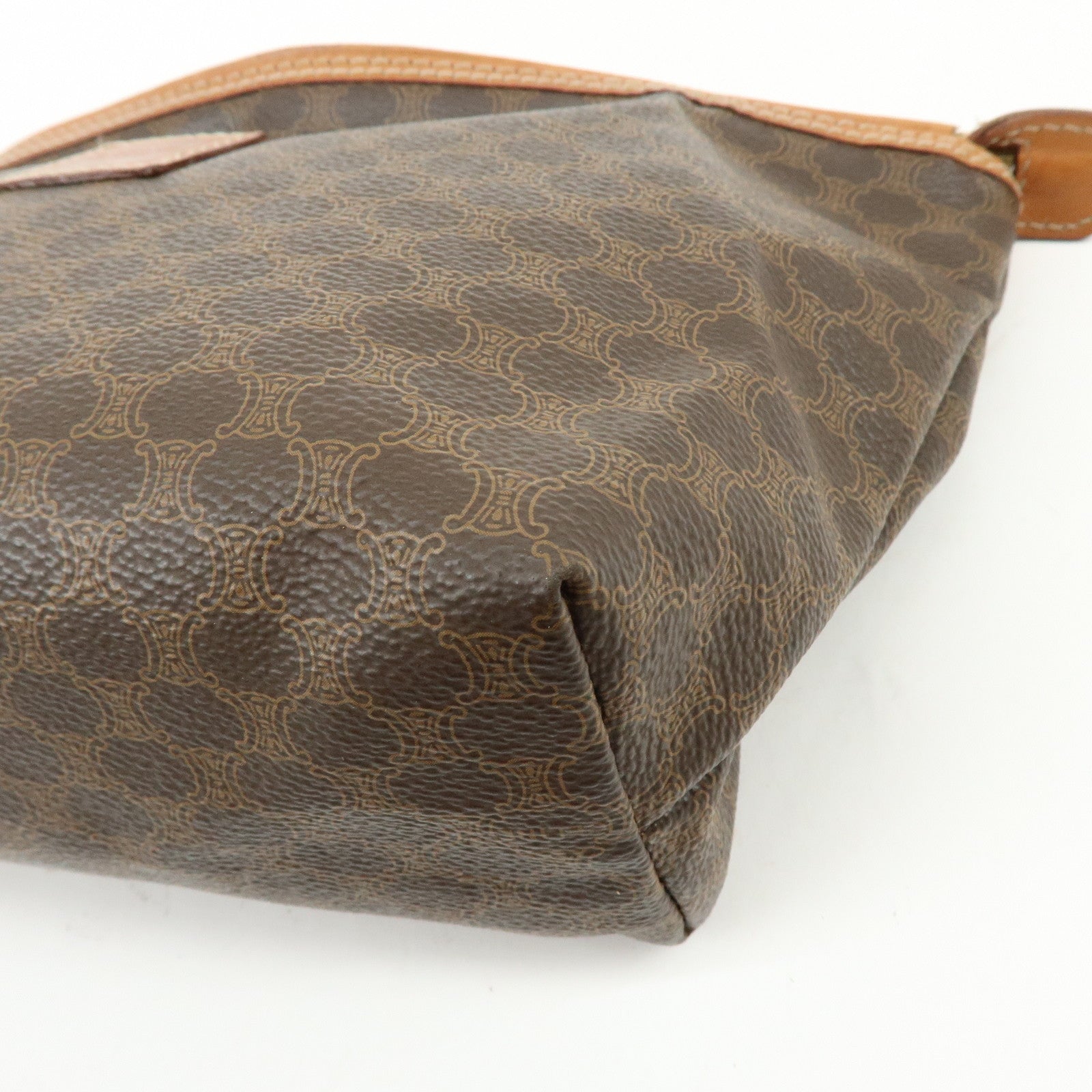CELINE Macadam PVC Leather Cosmetic Pouch Accessory Pouch Brown