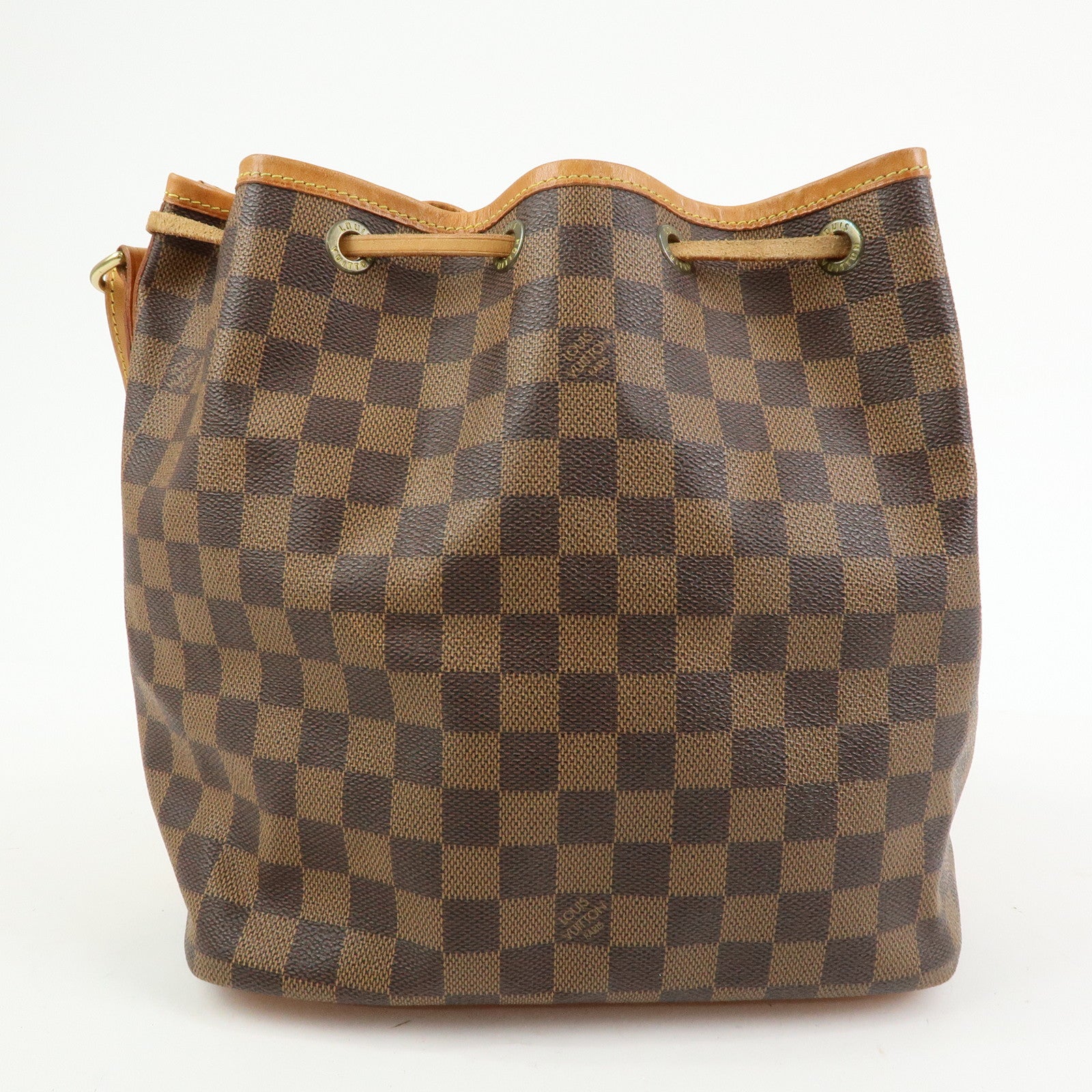 Louis Vuitton Damier Noe Canvas Leather Shoulder Bag Brown