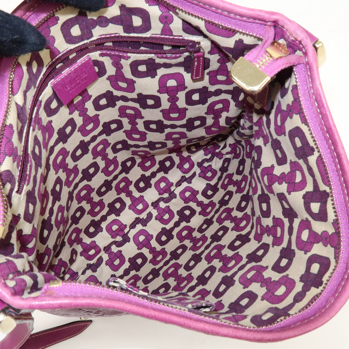 GUCCI Abbey Guccissima Leather Shoulder Bag Crossbody Bag Purple 131326