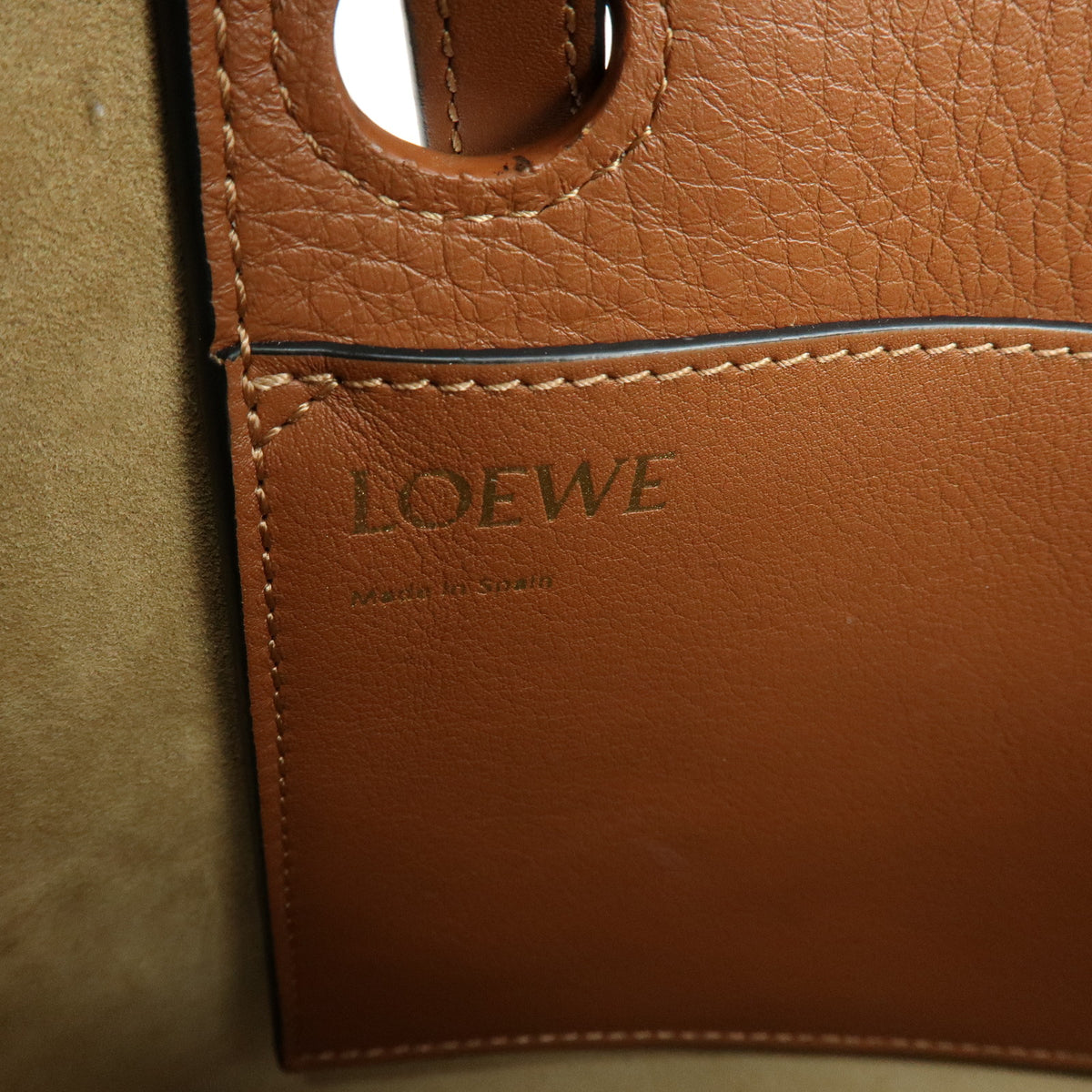 LOEWE Anagram Calf Leather 2Way Bag Hand Bag Shoulder Bag Brown