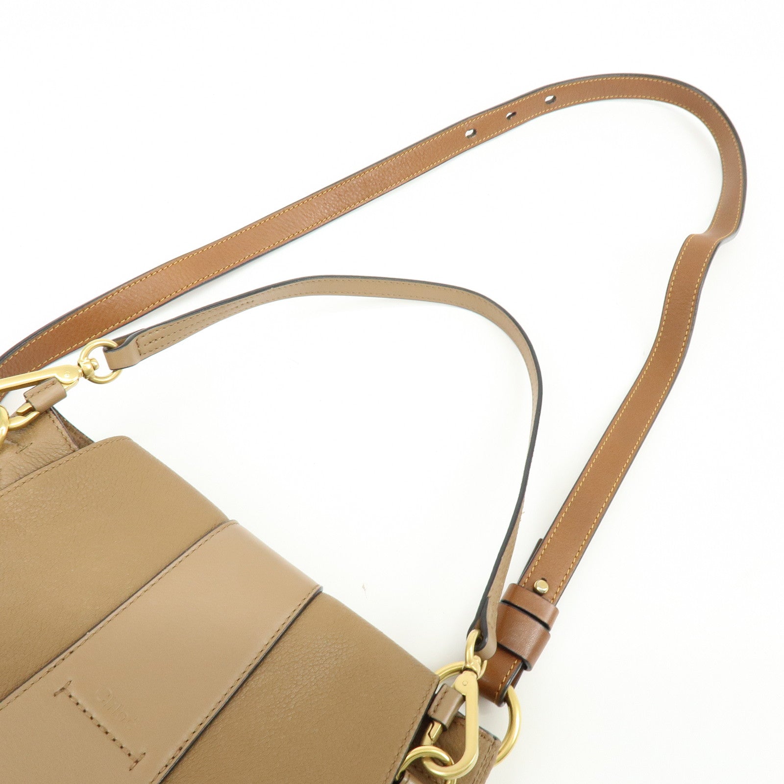 Chloe Lexa Leather 2Way Bag Shoulder Bag Hand Bag Brown