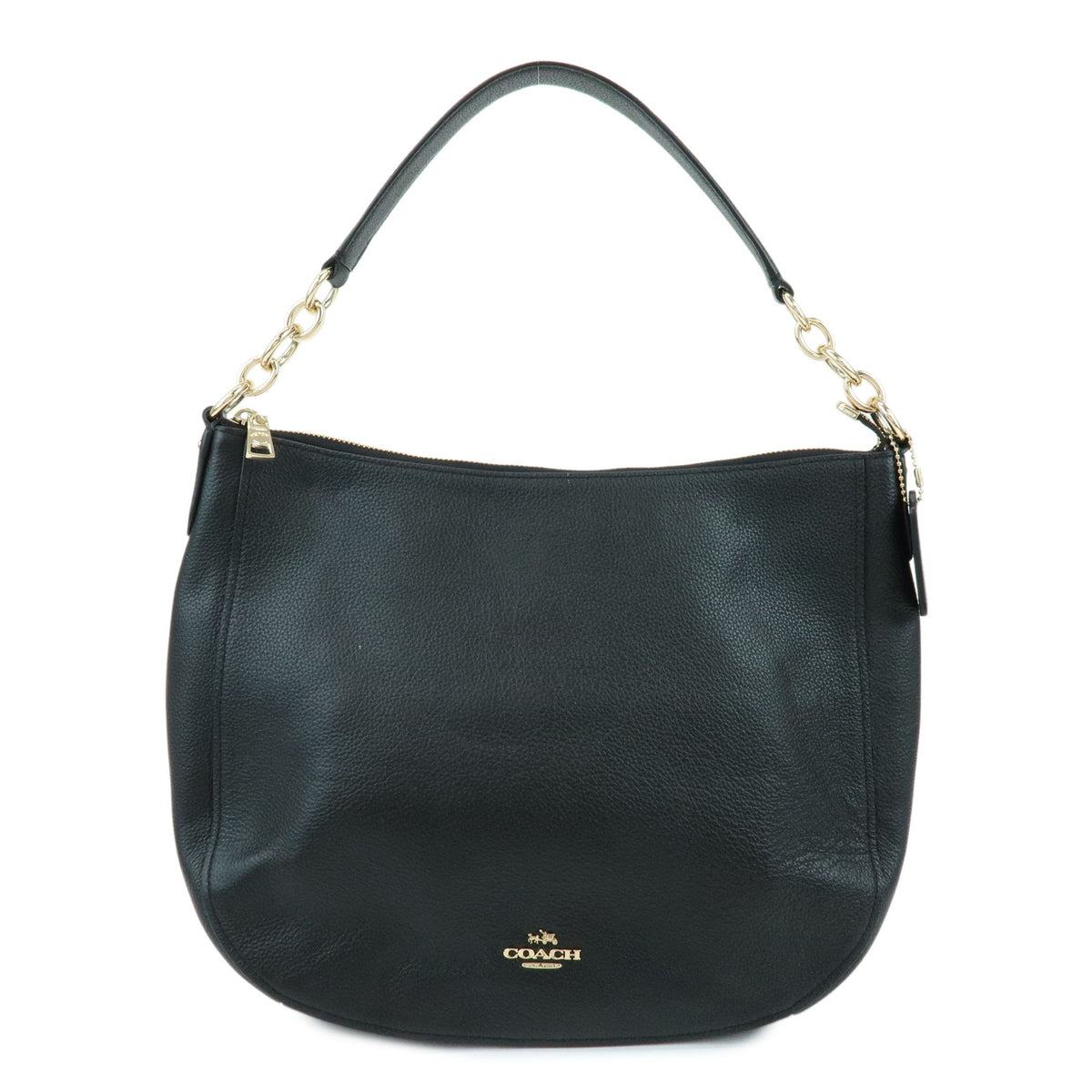 COACH Chelsea Hobo 32 Leather Shoulder Bag Hand Bag Black