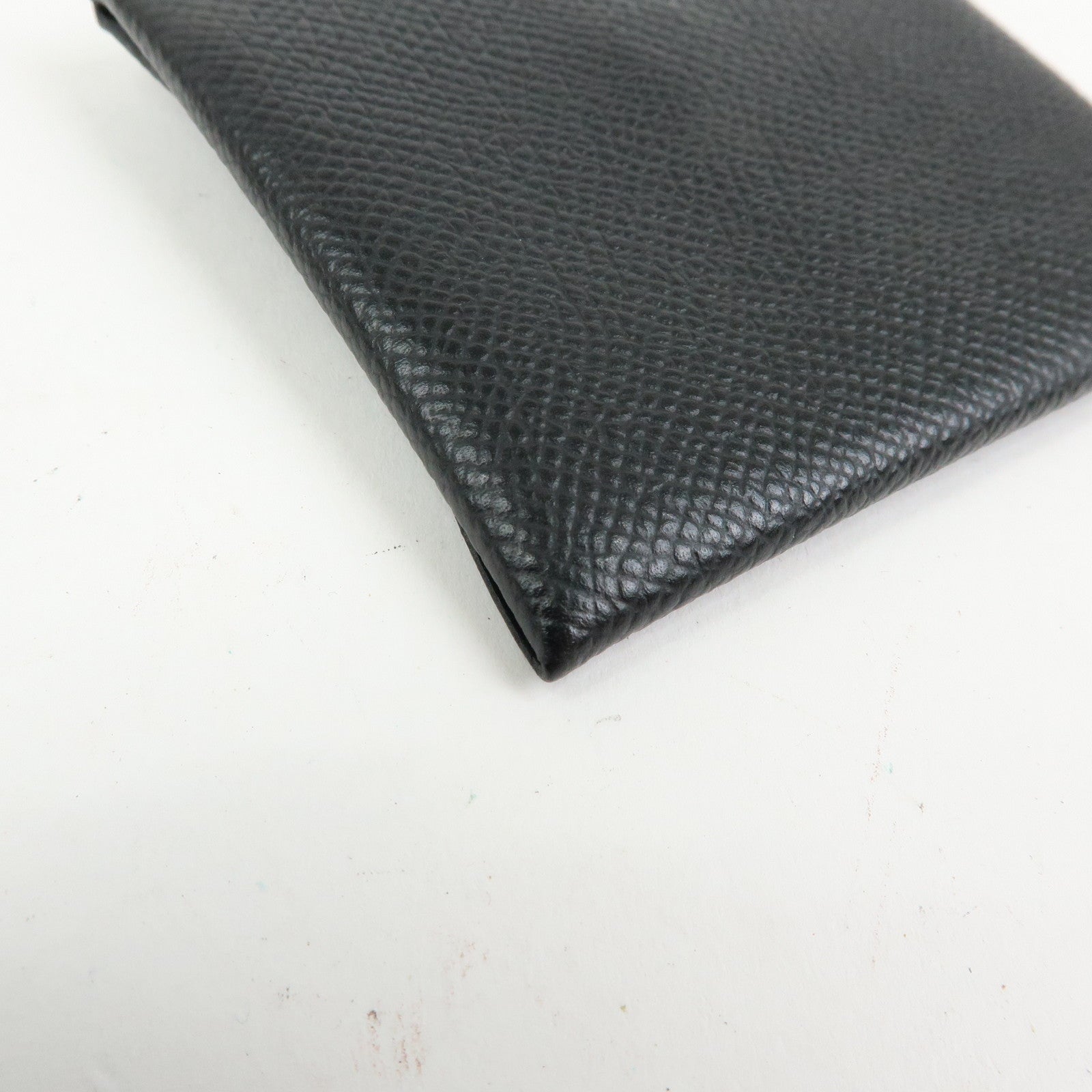 HERMES Bastia Veau Epsom A Stamped Coin Case Coin Purse Black