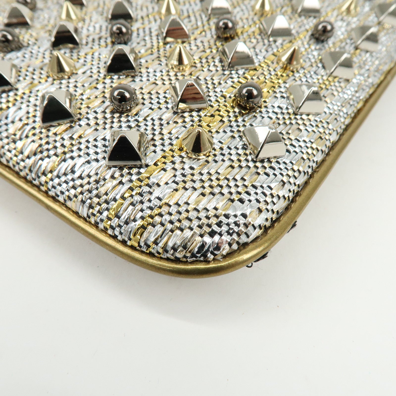 Christian Louboutin Glitter Patent Leather 2Way Bag Shoulder Bag Gold