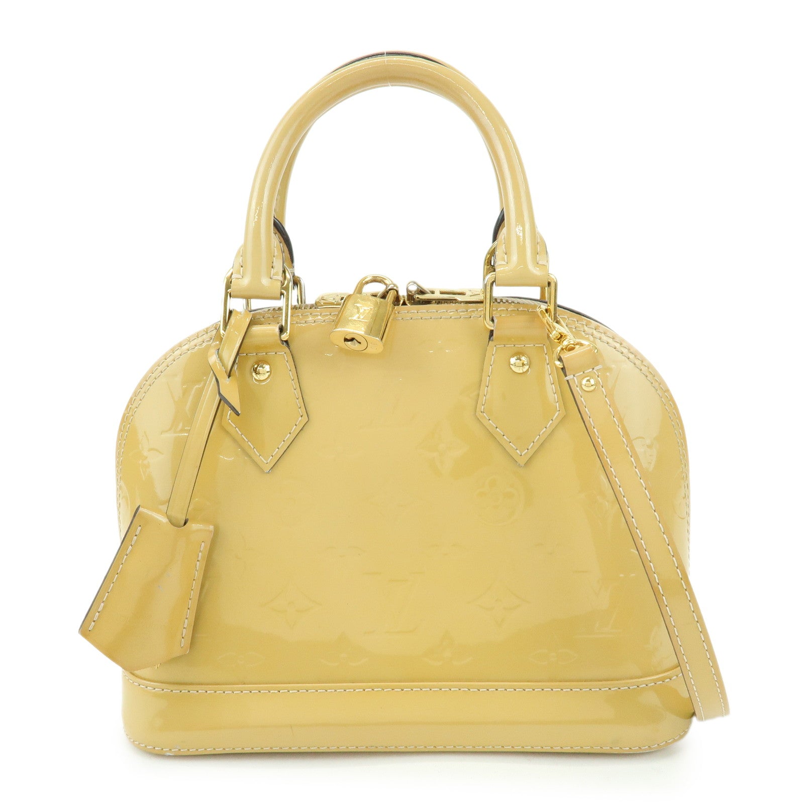 Louis Vuitton Monogram 2Way Vernis Alma BB Hand Shoulder Bag Beige