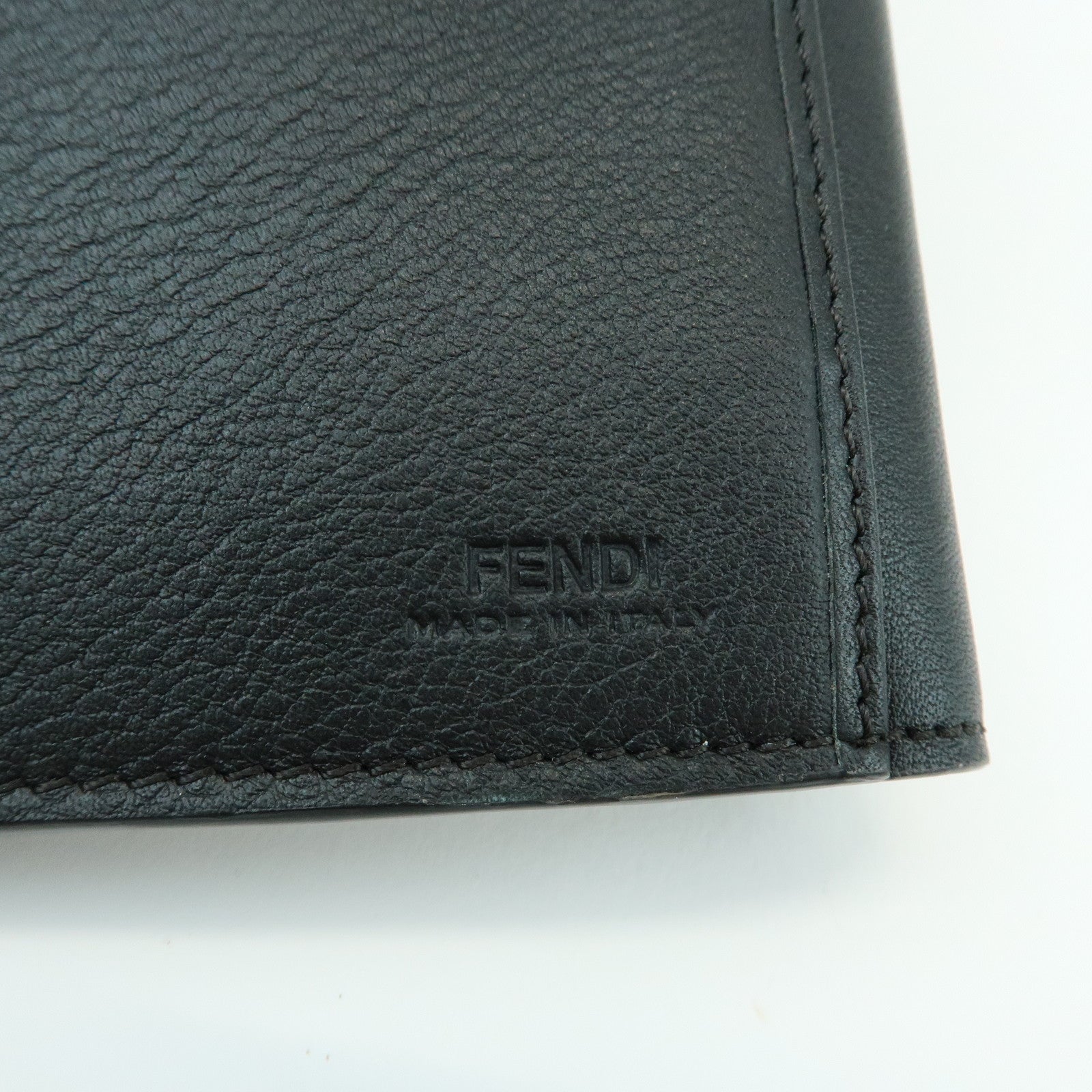FENDI Peekaboo Leather Long Wallet Continental Wallet Black 8M0308