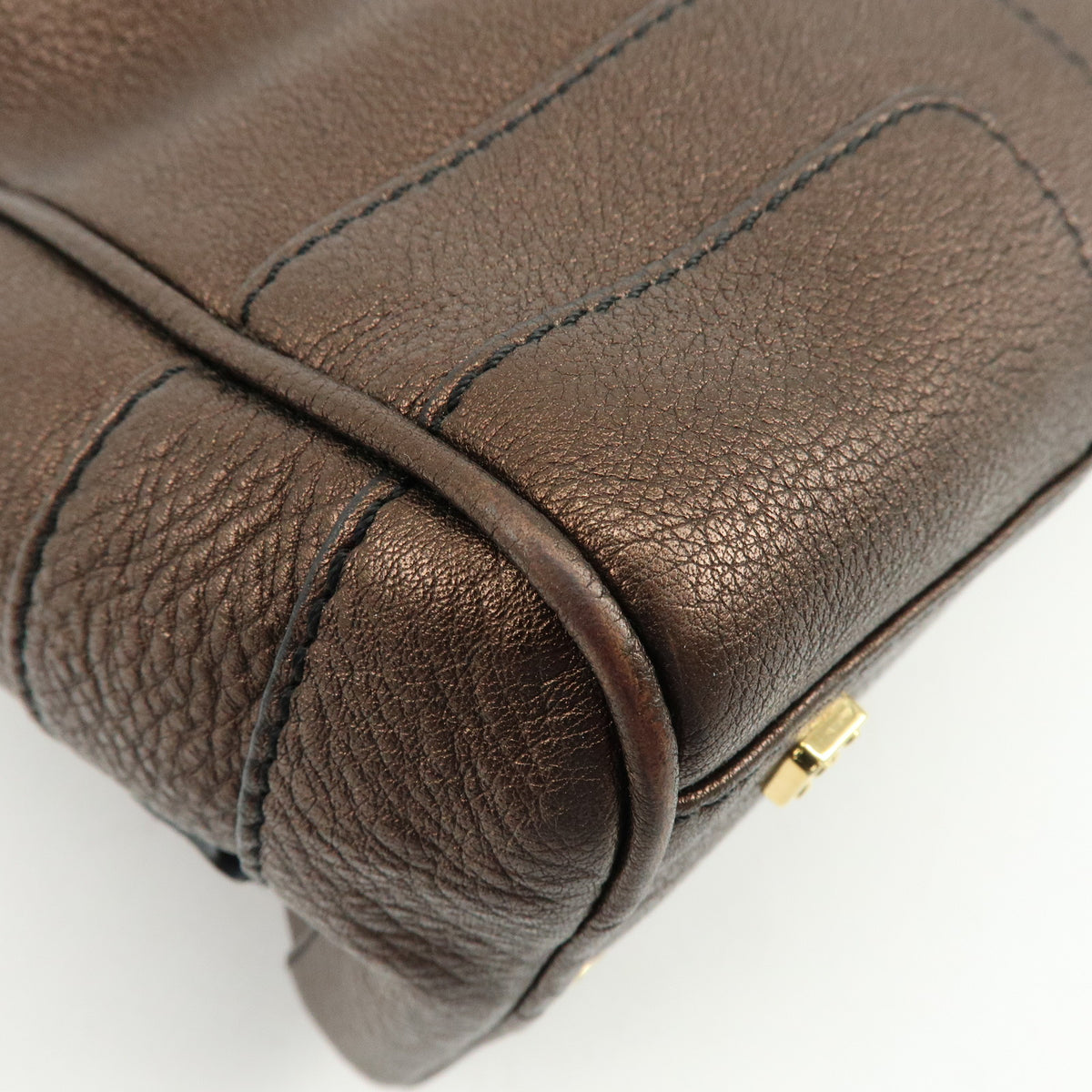 LOEWE Anagram Amazona 36 Hand Bag Boston Bag Metallic Brown