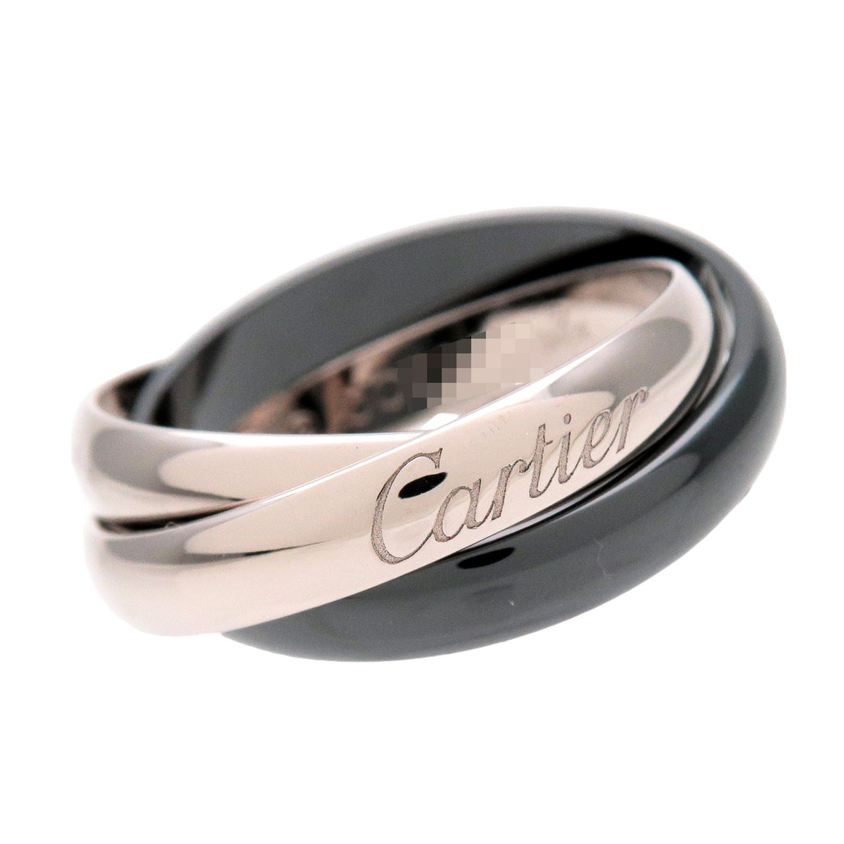Cartier Cartier Trinity Ring MM K18 750WG Black Ceramic #51 US6