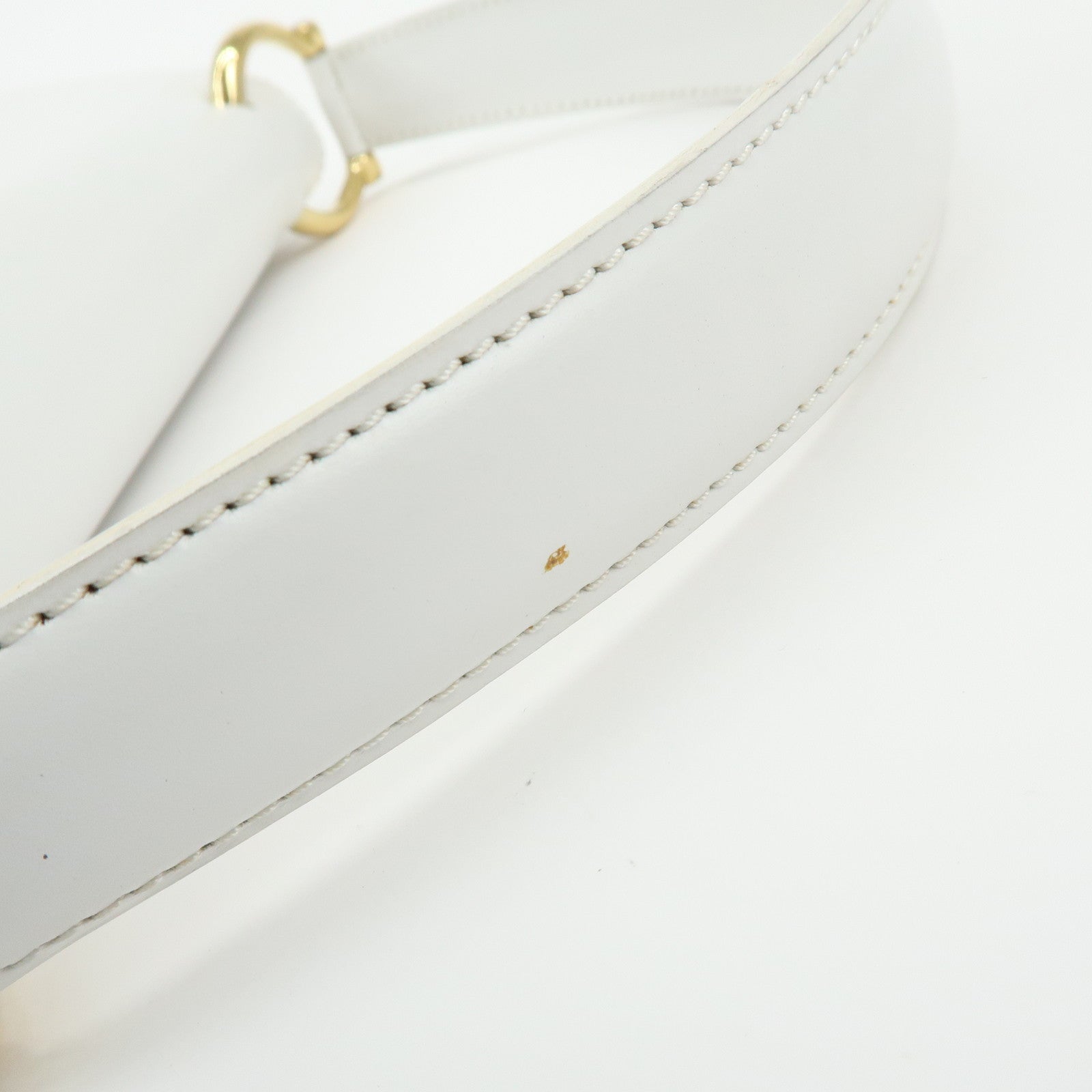 CELINE Leather Top Handle 2Way Bag Hand Bag Shoulder Bag White
