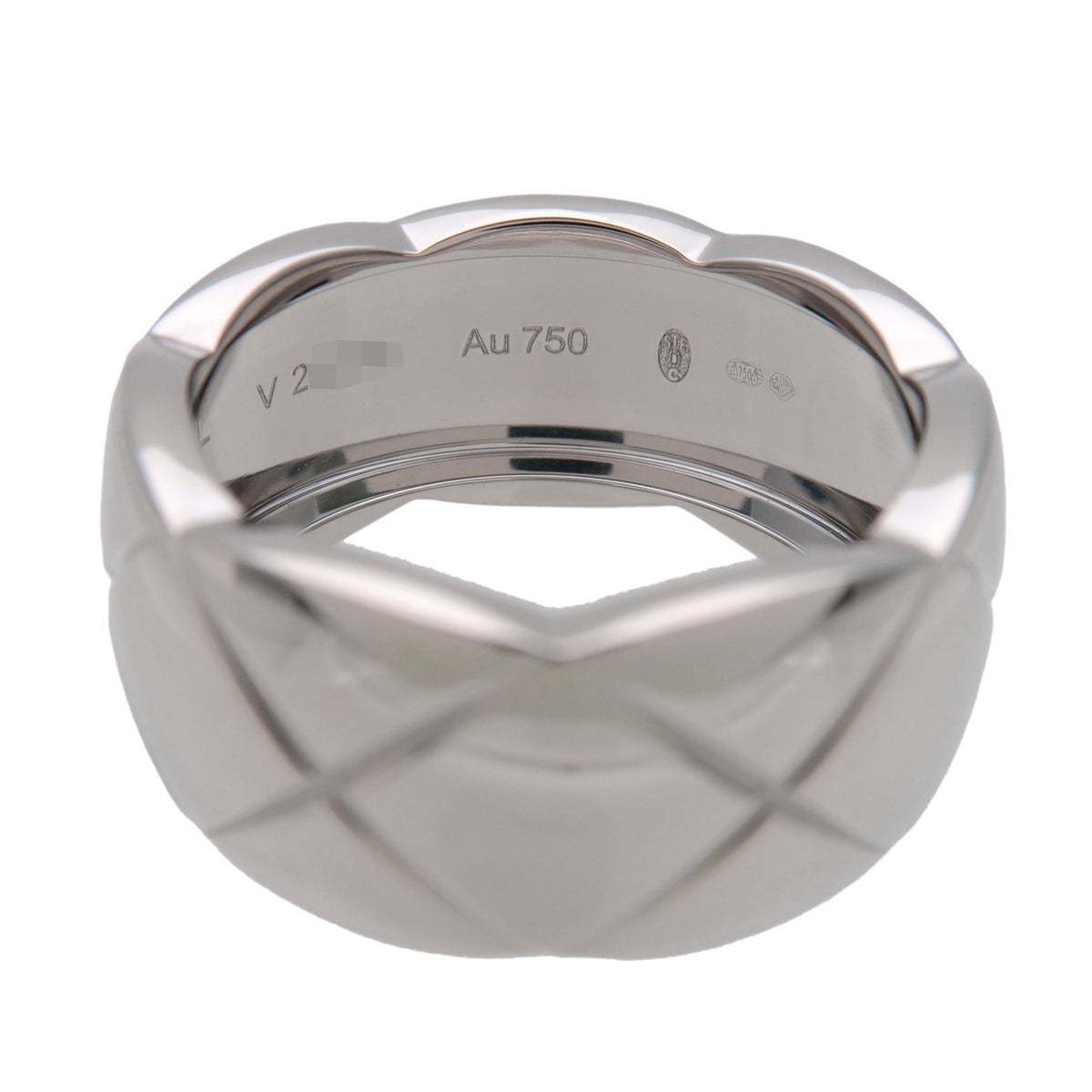 CHANEL COCO Crush Ring Large K18 750WG White Gold #61 US9.5 J10573