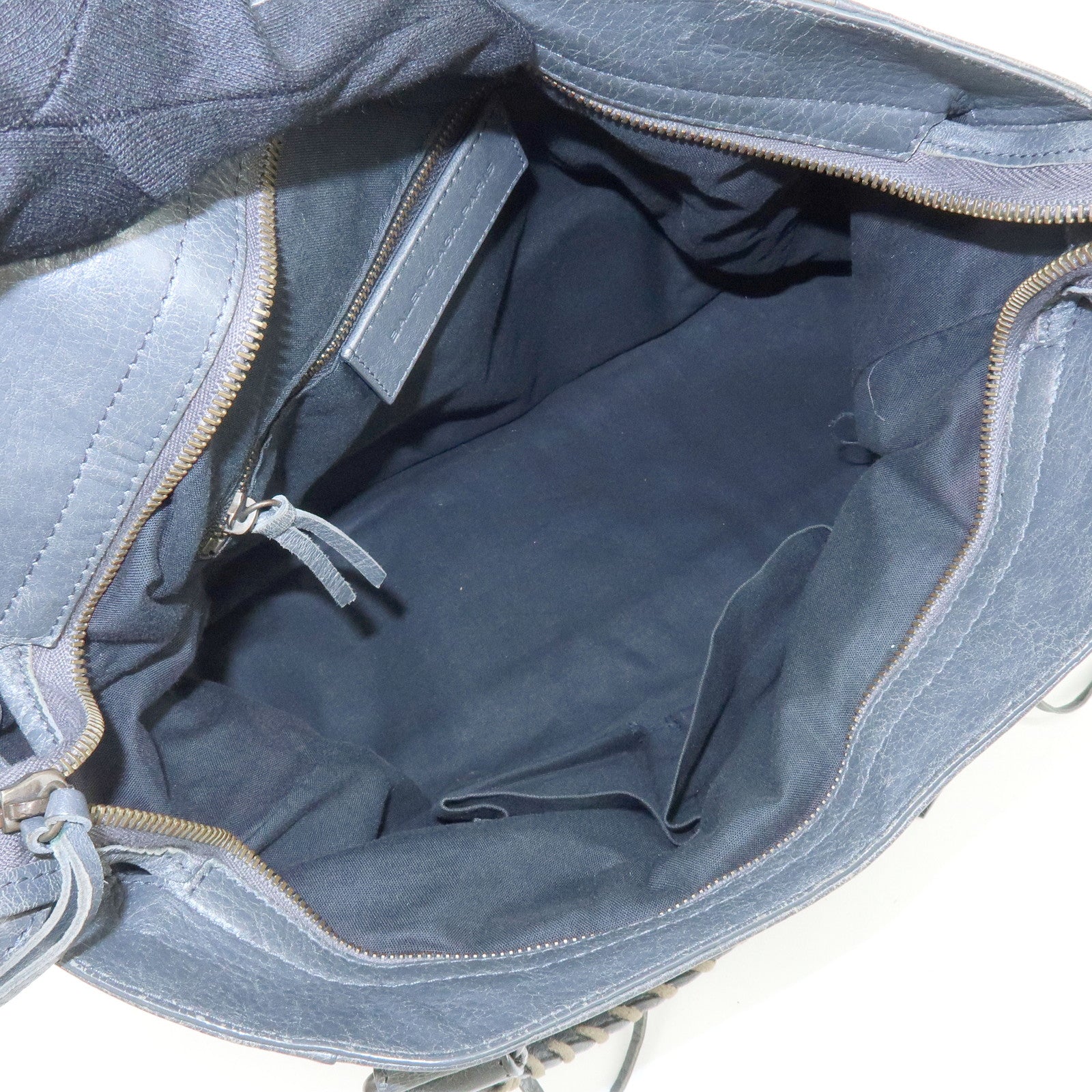 BALENCIAGA Classic Velo Leather Hand Bag Grey 235216