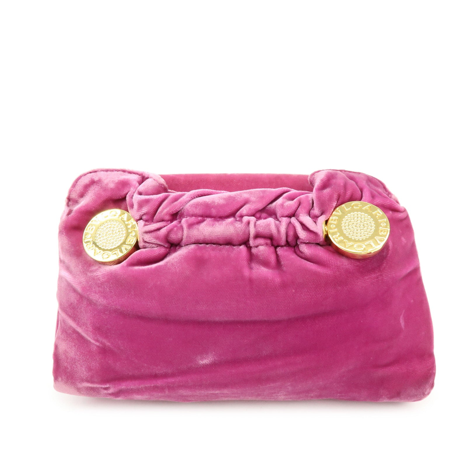 BVLGARI BVLGARI Velour Mini Clutch Bag Clutch Purse Pink