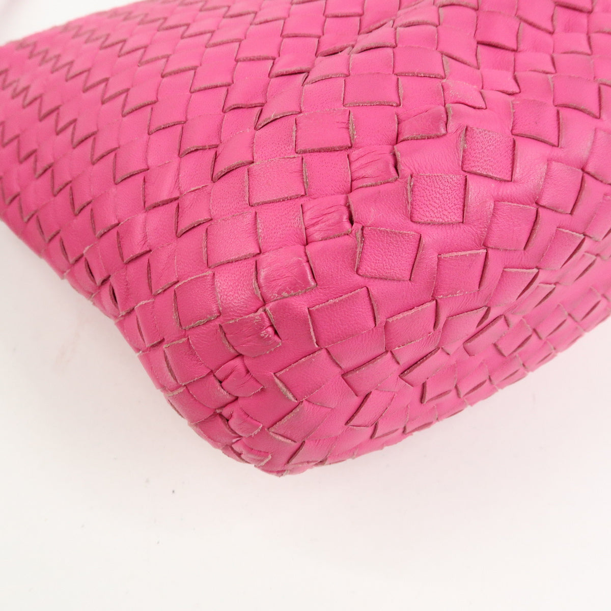BOTTEGA VENETA Intrecciato Leather Bucket Shoulder Bag Pink