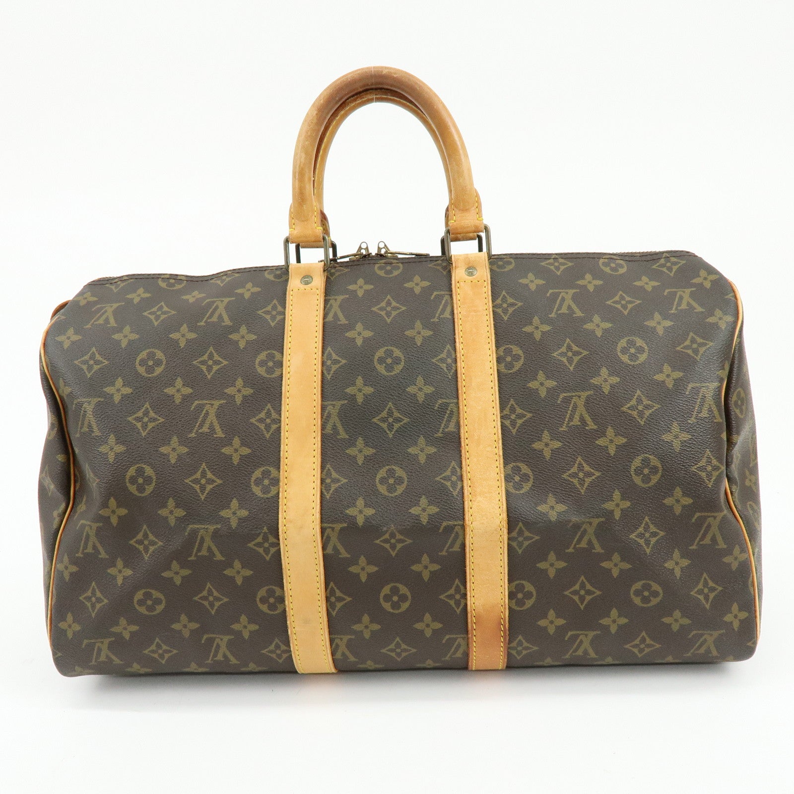 Louis Vuitton Monogram Keep All Bandouliere 45 Boston Bag Brown M41418