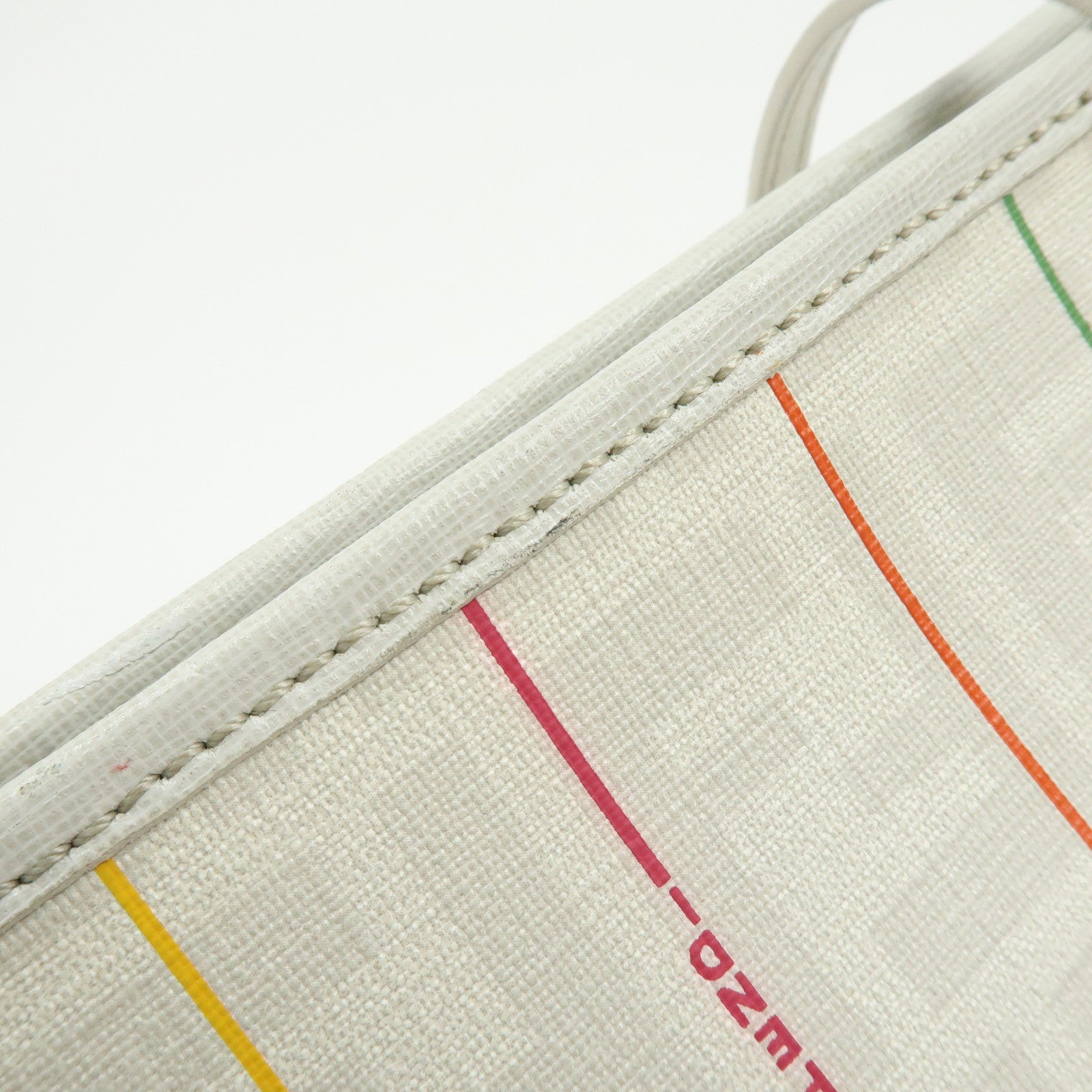 FENDI Zucca PVC Leather Tote Bag Shoulder Bag White Multicolor 8BH185