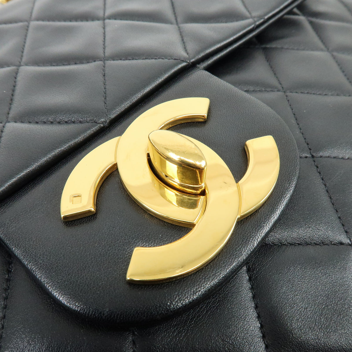 CHANEL Jumbo Matelasse 34 Lamb Skin Chain Shoulder Bag Black A01094