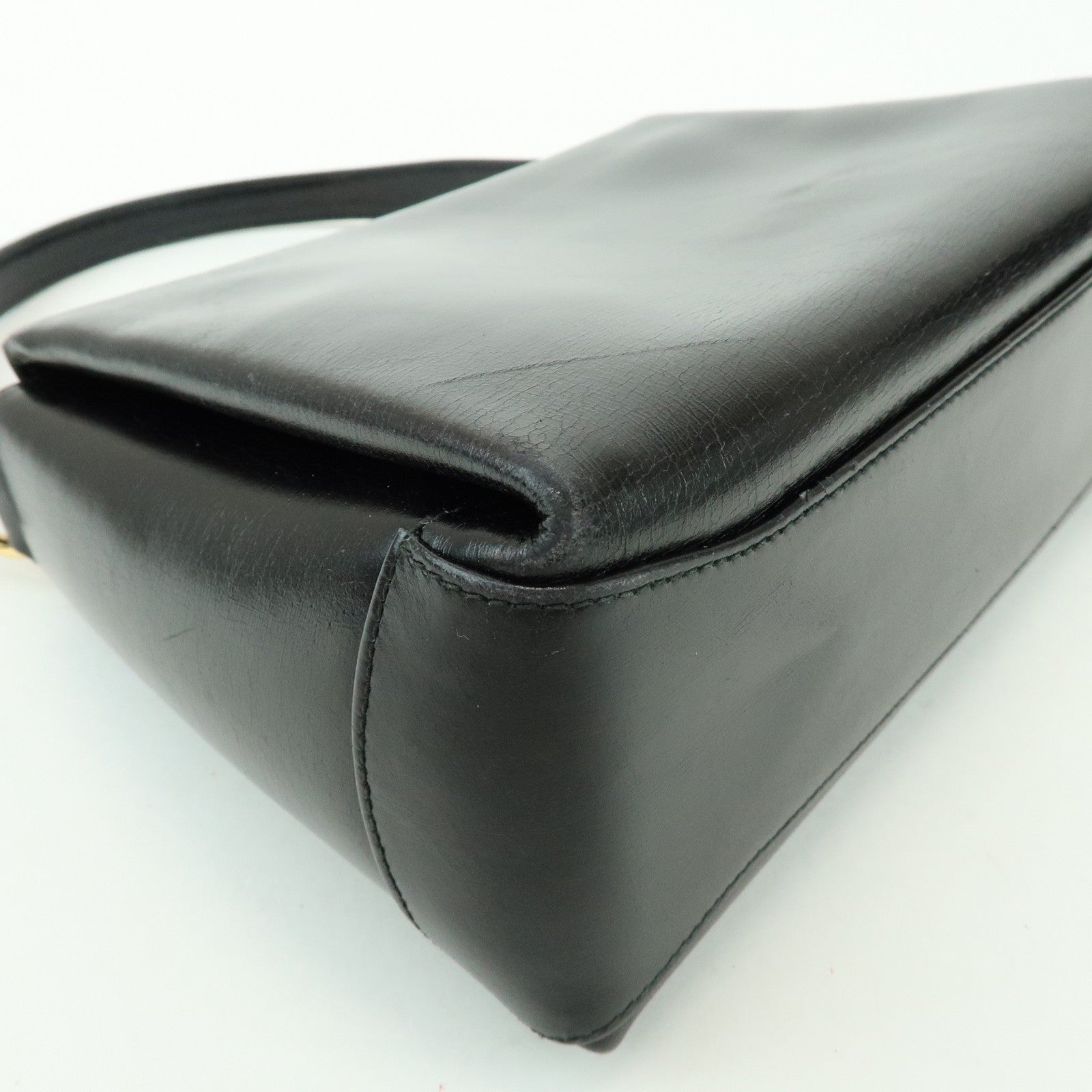 GUCCI Old Gucci Leather Hand Bag Top Handle Bag Black 000・26・0025