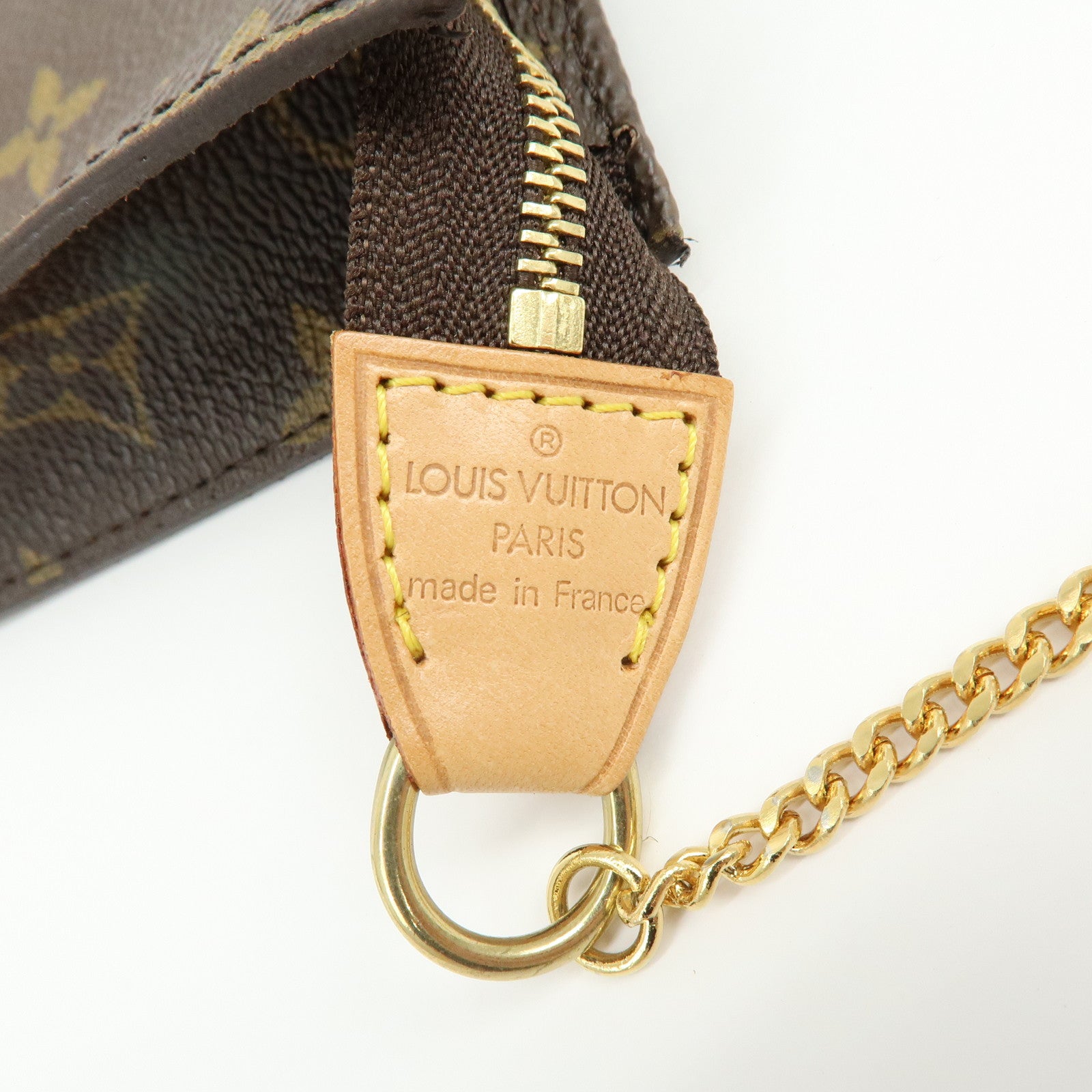 Louis Vuitton Monogram Leather Pouch for Baguette GM Brown Gold