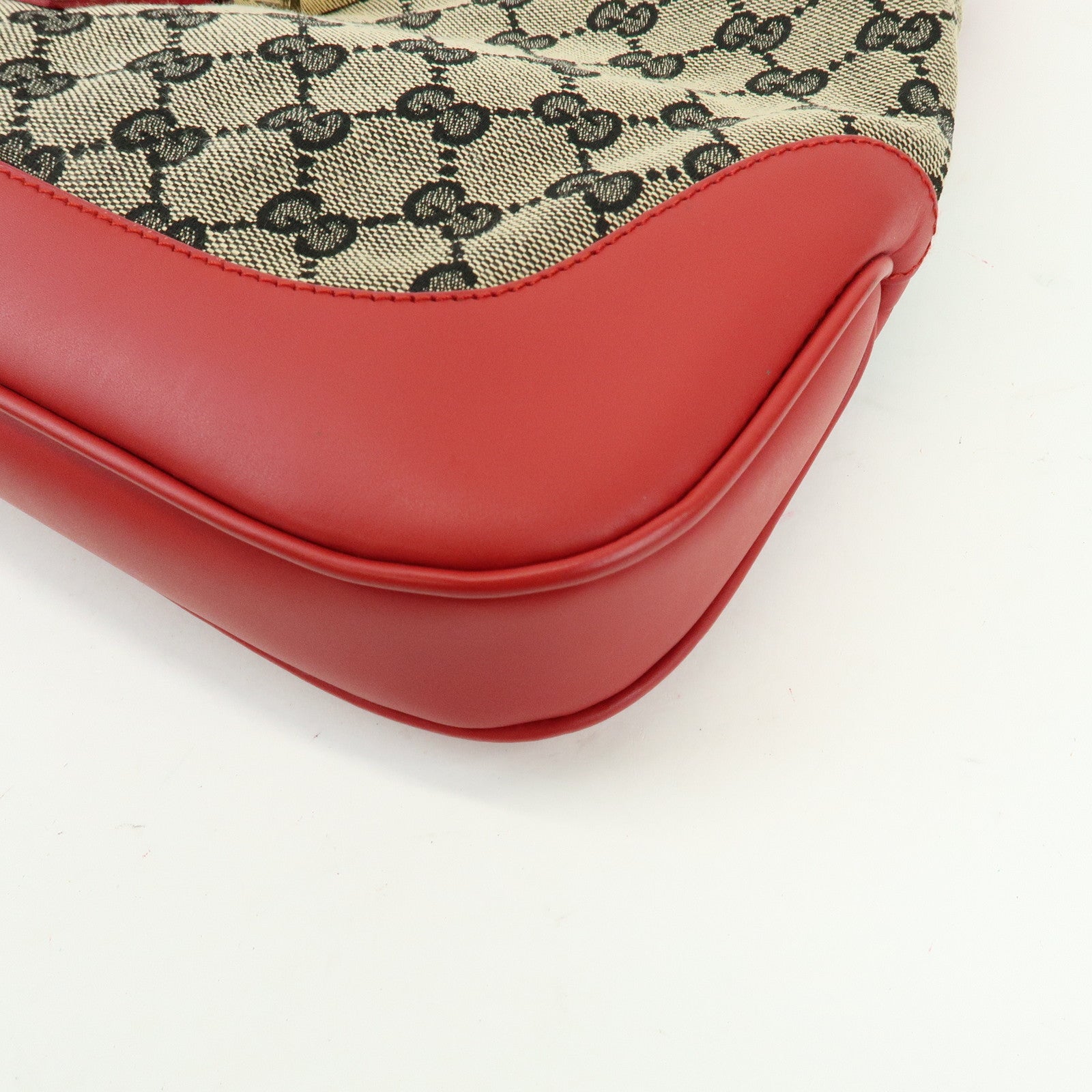 GUCCI Jackie GG Canvas Leather Shoulder Bag Hand Bag Beige 001.3306