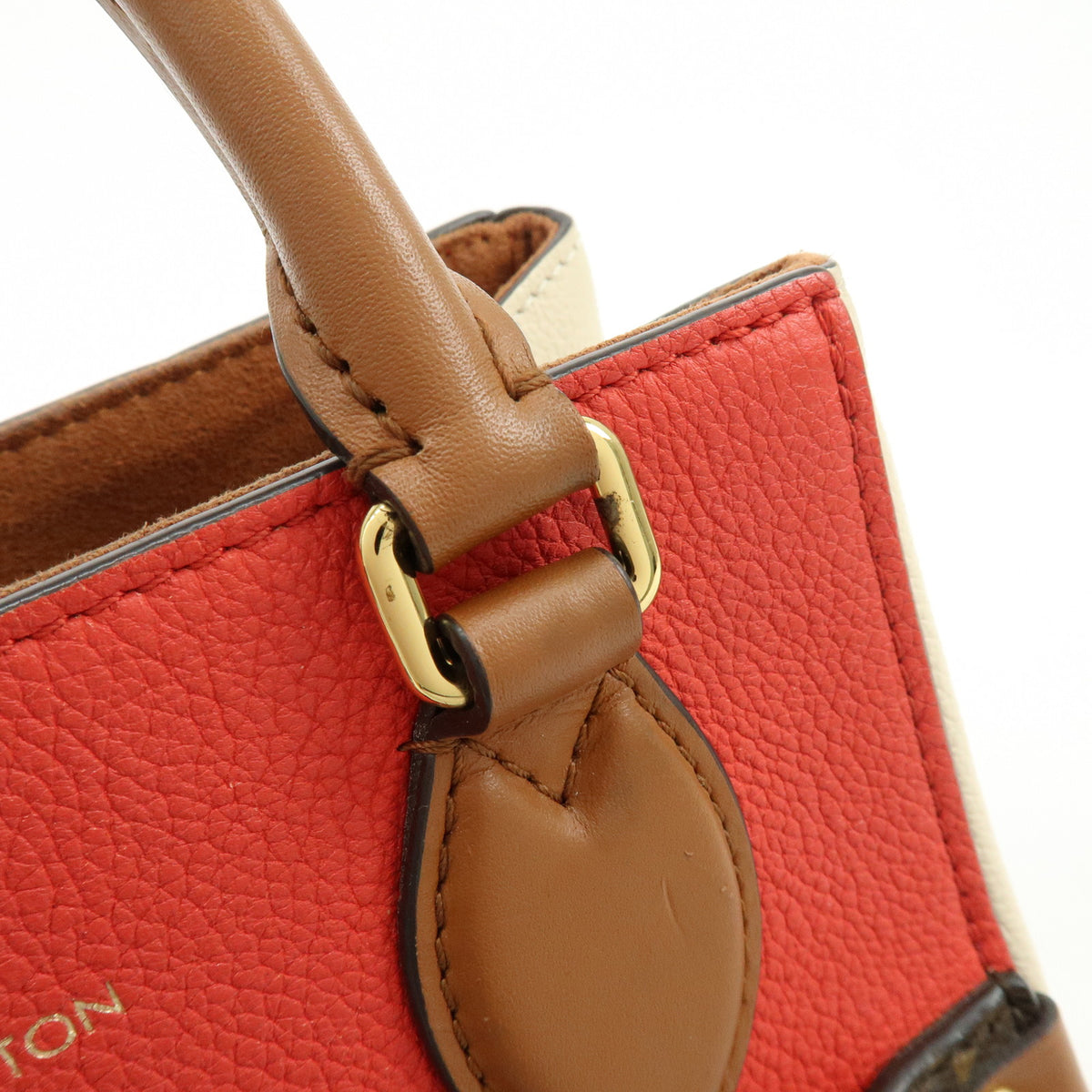 Louis Vuitton Monogram Fold Tote PM 2Way Bag Cerise Creme Noir M45389