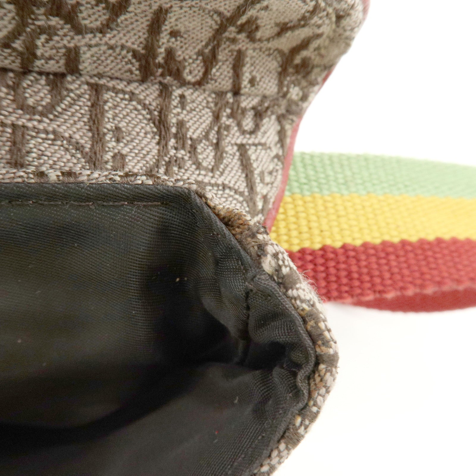 Christian Dior Trotter Saddle Rasta Canvas Leather Waist Bag Beige