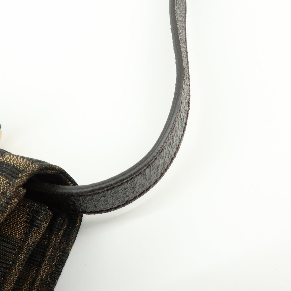 FENDI Zucca Canvas Leather Shoulder Bag Crossbody Bag Brown 8BT169
