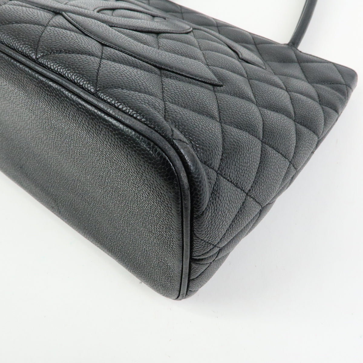 CHANEL Medallion Matelasse COCO Mark Tote Bag Hand Bag Black A01804