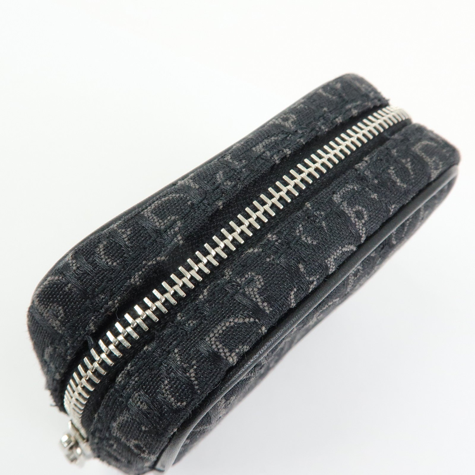 Christian Dior Trotter Oblique Jacquard Leather Tiny Pouch Black