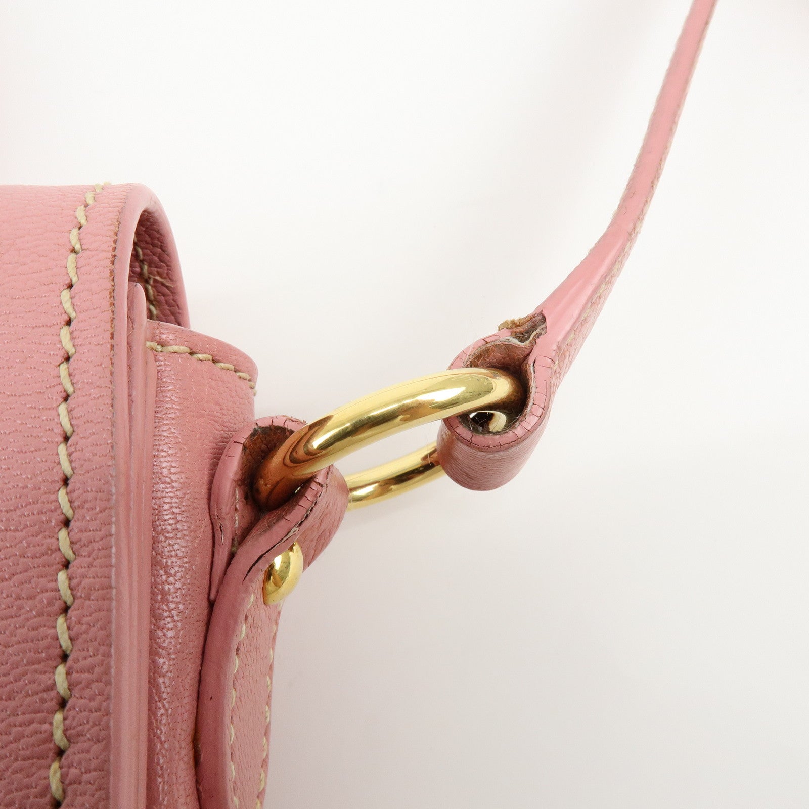 MIU MIU Madras Leather 2Way Bag Hand Bag Shoulder Bag Pink
