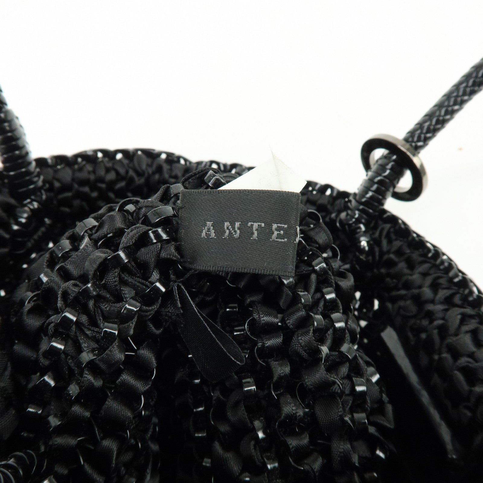 ANTEPRIMA Wire Bag PVC Satin 2Way Bag Hand Shoulder Bag Black