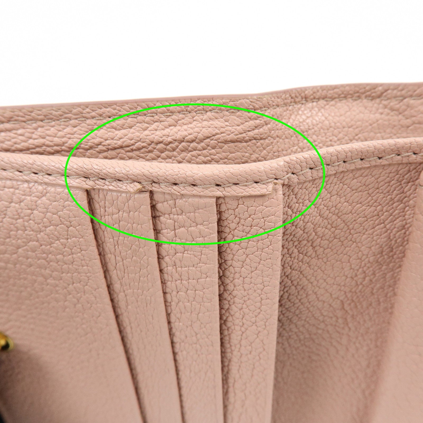 MIU MIU Logo Madras Leather Bi-fold Compact Wallet Pink